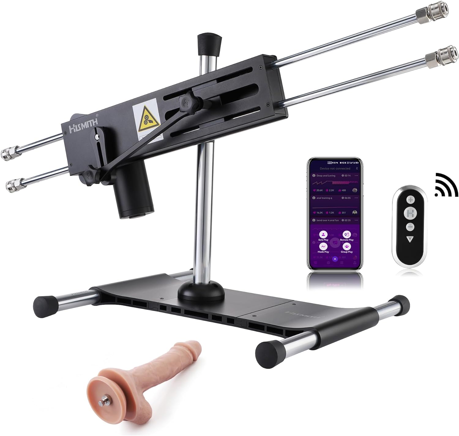 Double Penetration Duo Play Machine - Intelligent App Controlled, Quadruple Dildo Connectors, KlicLok System