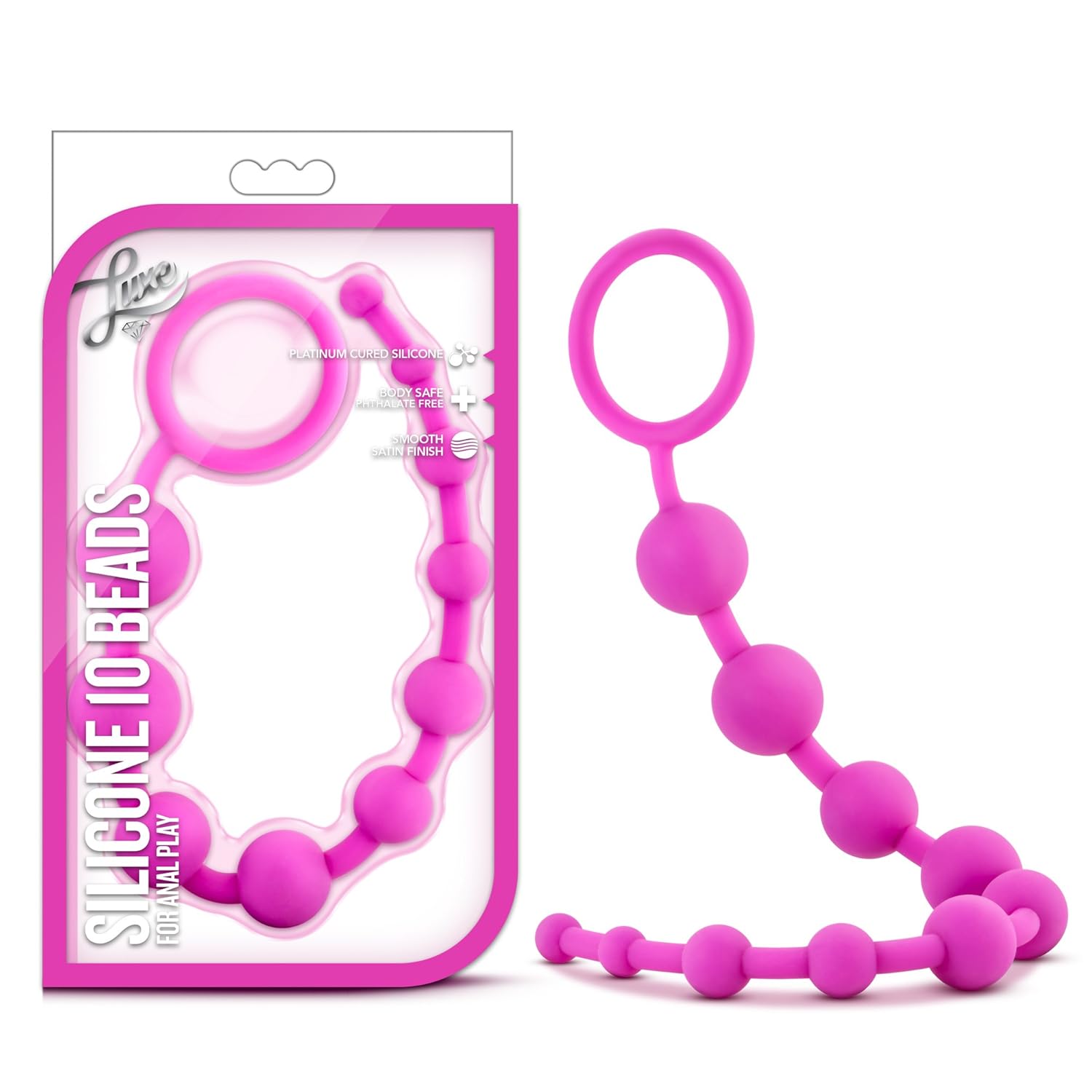 Blush Novelties Luxe Silicone 10 Beads, Silky Smooth Ultrasilk