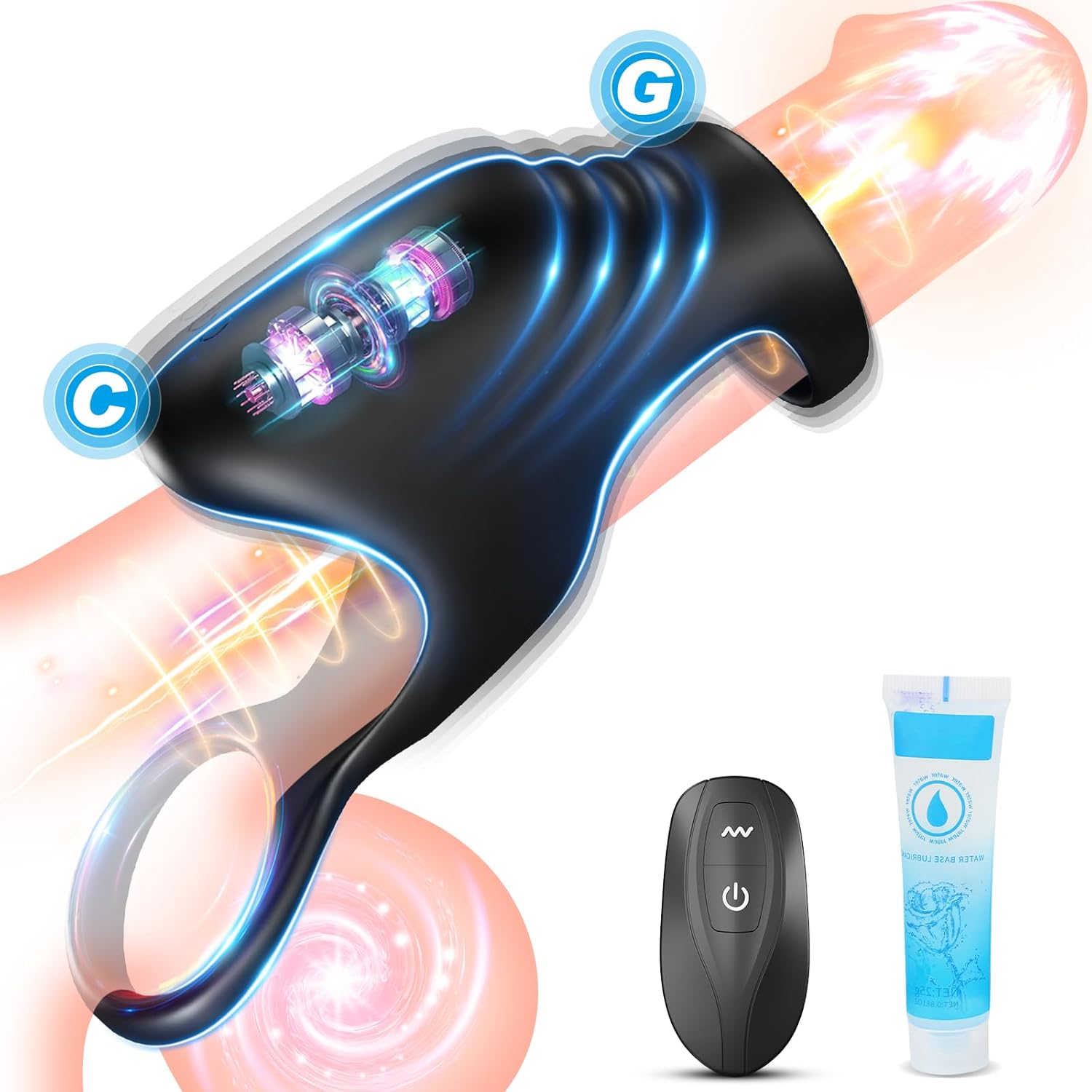 Vibrating Cock Ring Penis Sleeve, Adult Sex Toys Penis Ring Vibrator