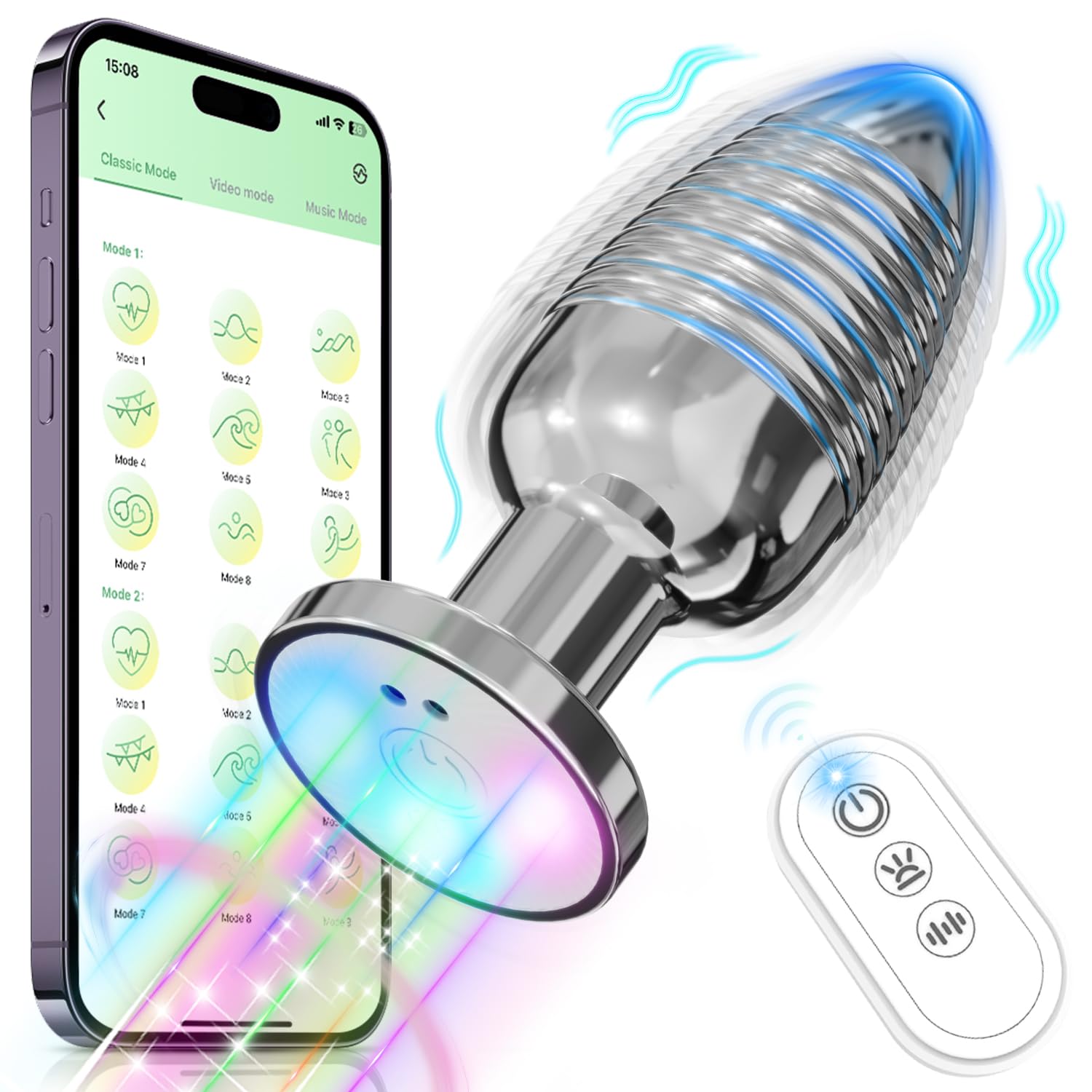 Anal Adult Sex Toys, Anal Plug Buttplug Toy, Vibrating Butt Plug Light