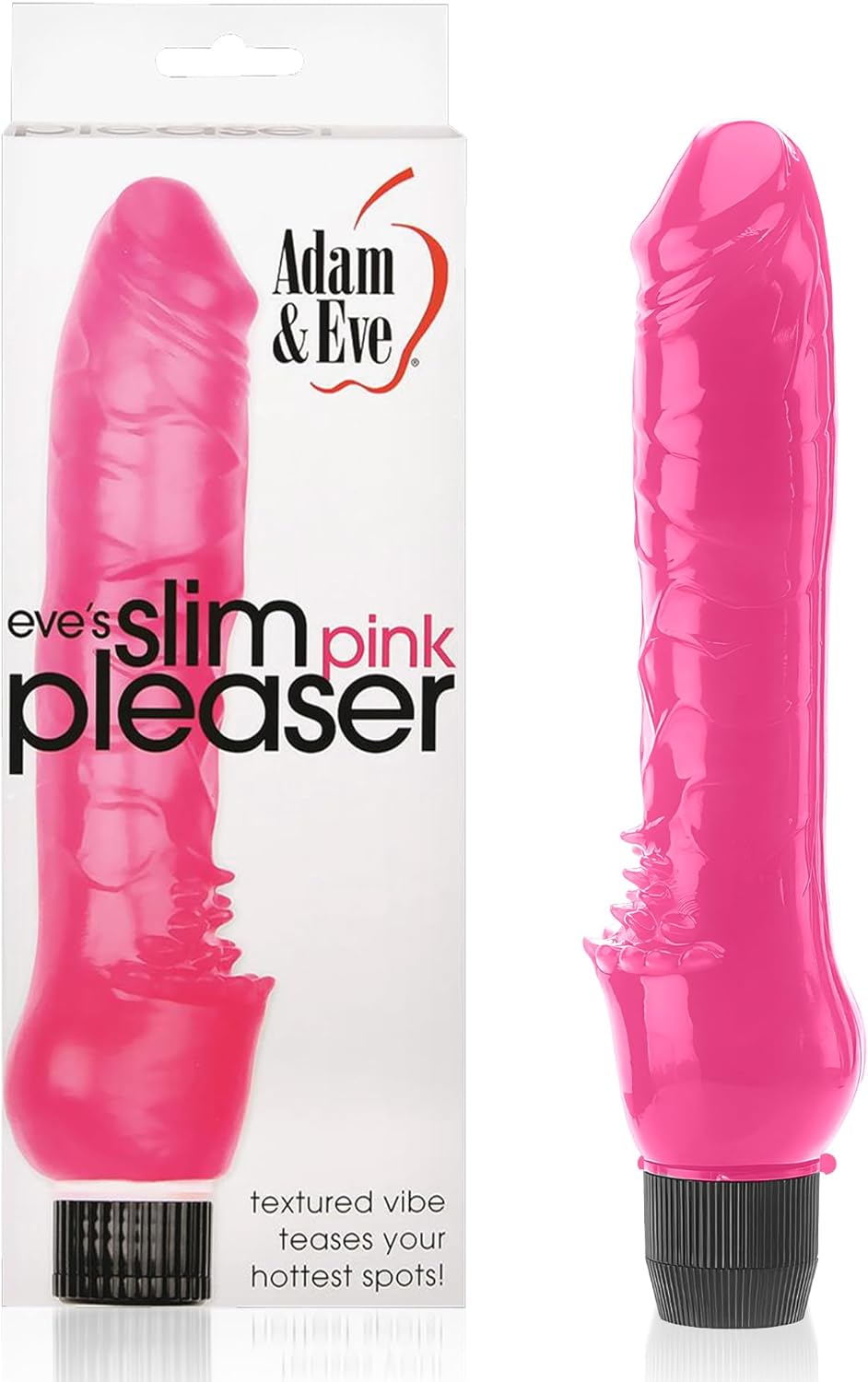 Slim Pink Pleaser Vibrator - Realistic, Battery-Operated, Waterproof, Adjustable Stimulator for Clitoral, Anal, & G-Spot Stimulation