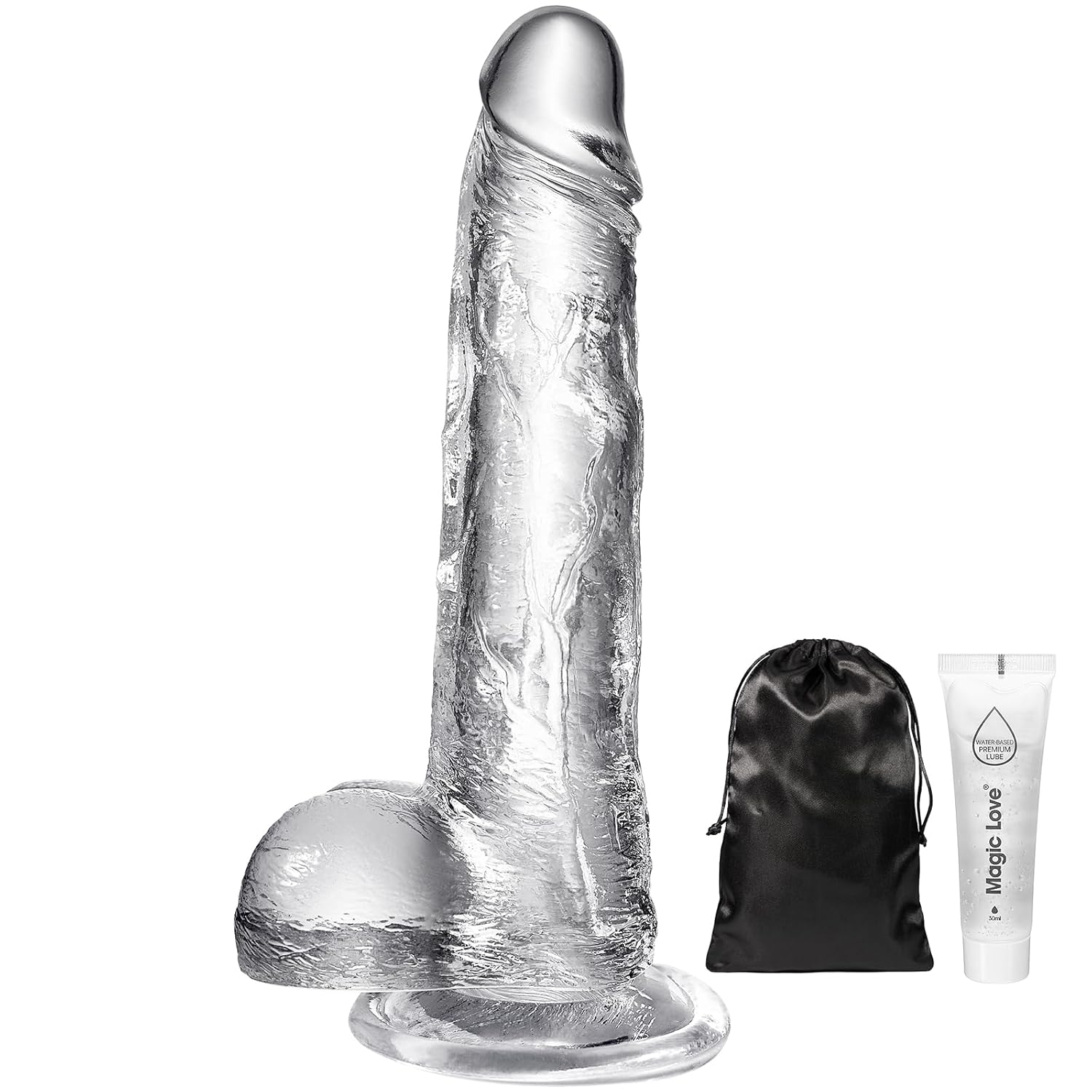Clear Dildo Realistic Big Dildo Sex Toy Feels Like Skin, Suction Cup D