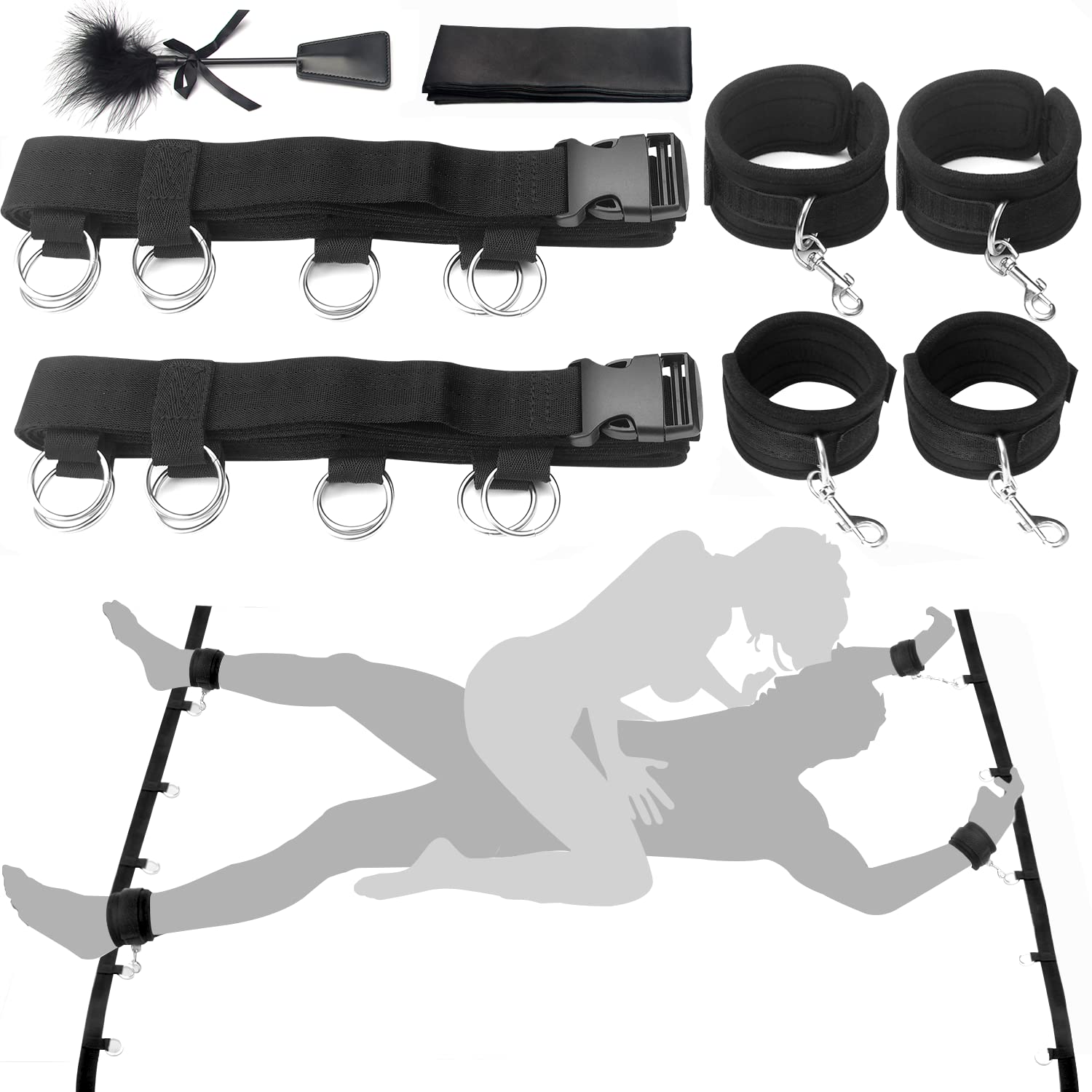 Bondage Sex Restraints Strict Bed Restraint Kit with Wrist  Ankle Cuff