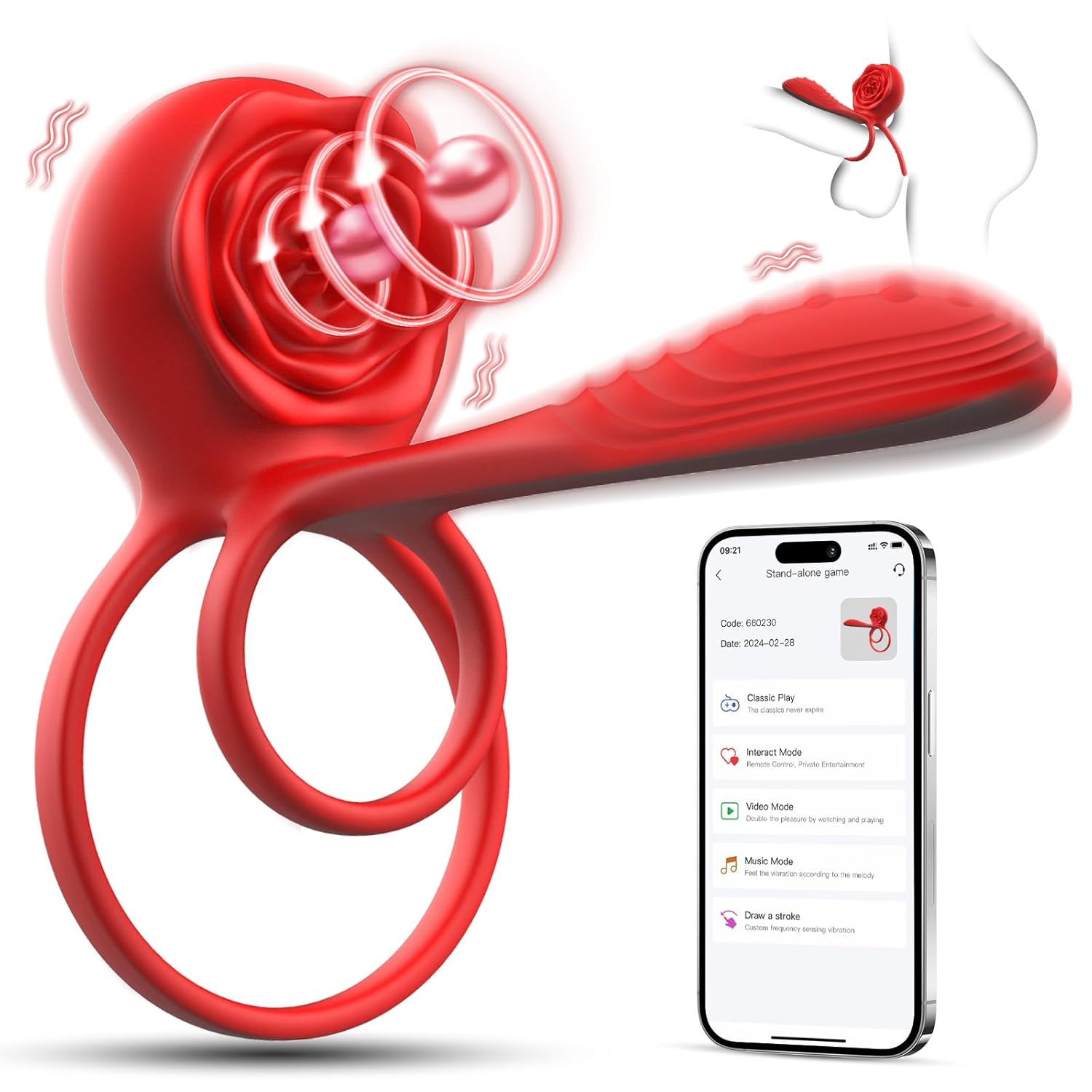 App Vibrating Cock Ring Sex Toys For Men, Adult Toys Penis Ring