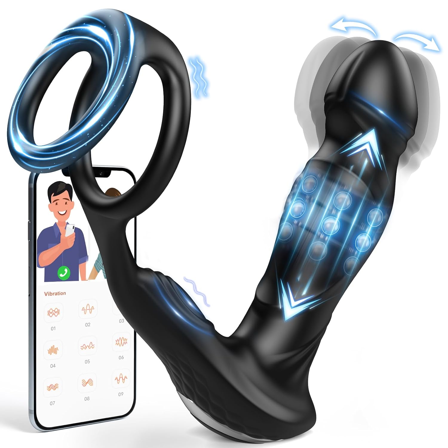 Prostate Massager - App-Controlled Vibrating Anal Plug with 9 Modes