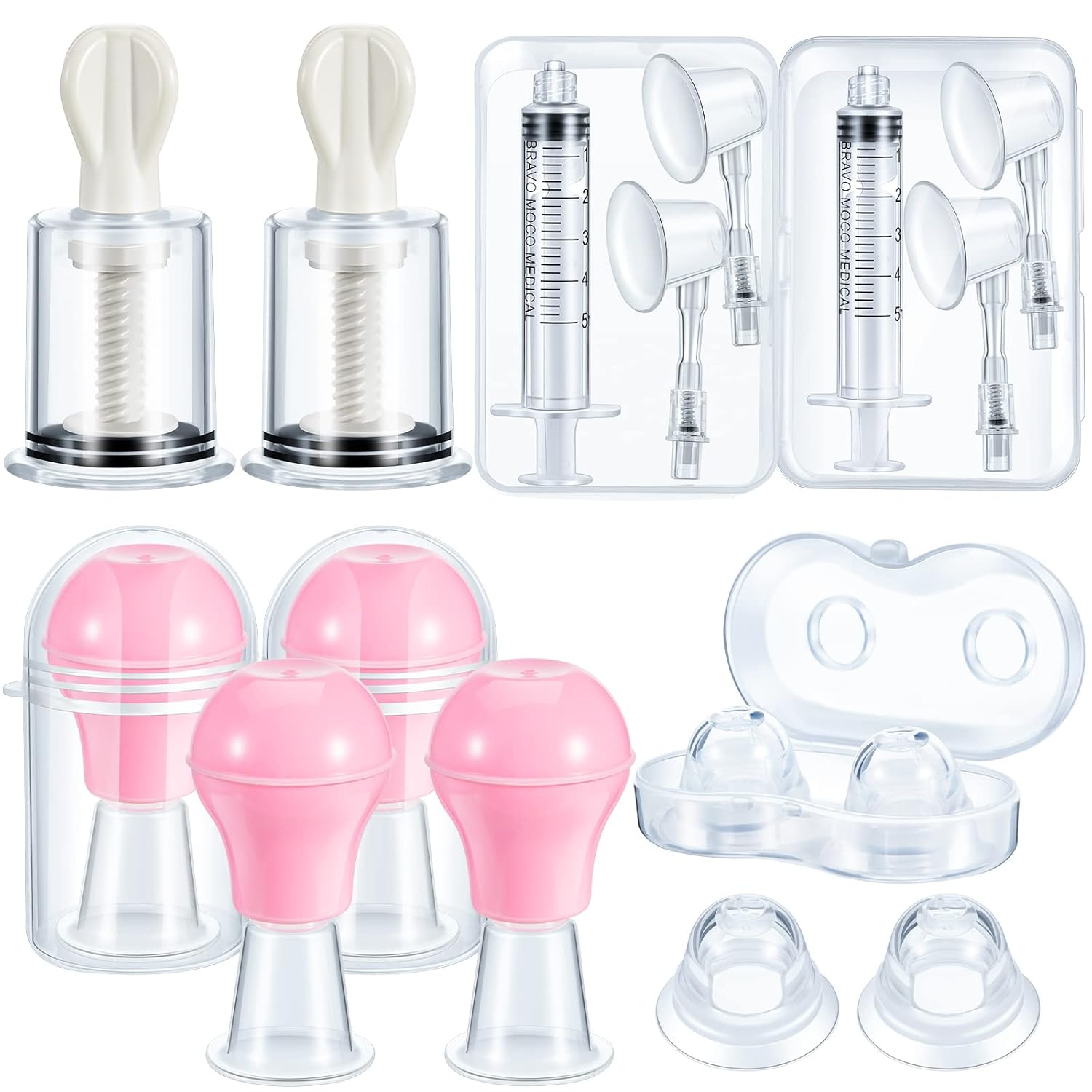 8 Pieces Nipple Suction Cups Corrector Sucker Pullers Aspirator Women