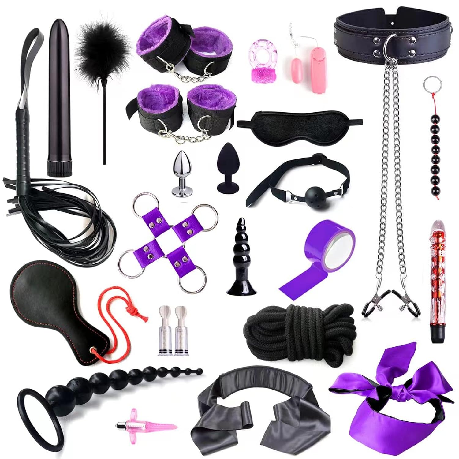Bdsm Restraints Sex Toys 25Pc Bondage Restraints Set Fetish Bed