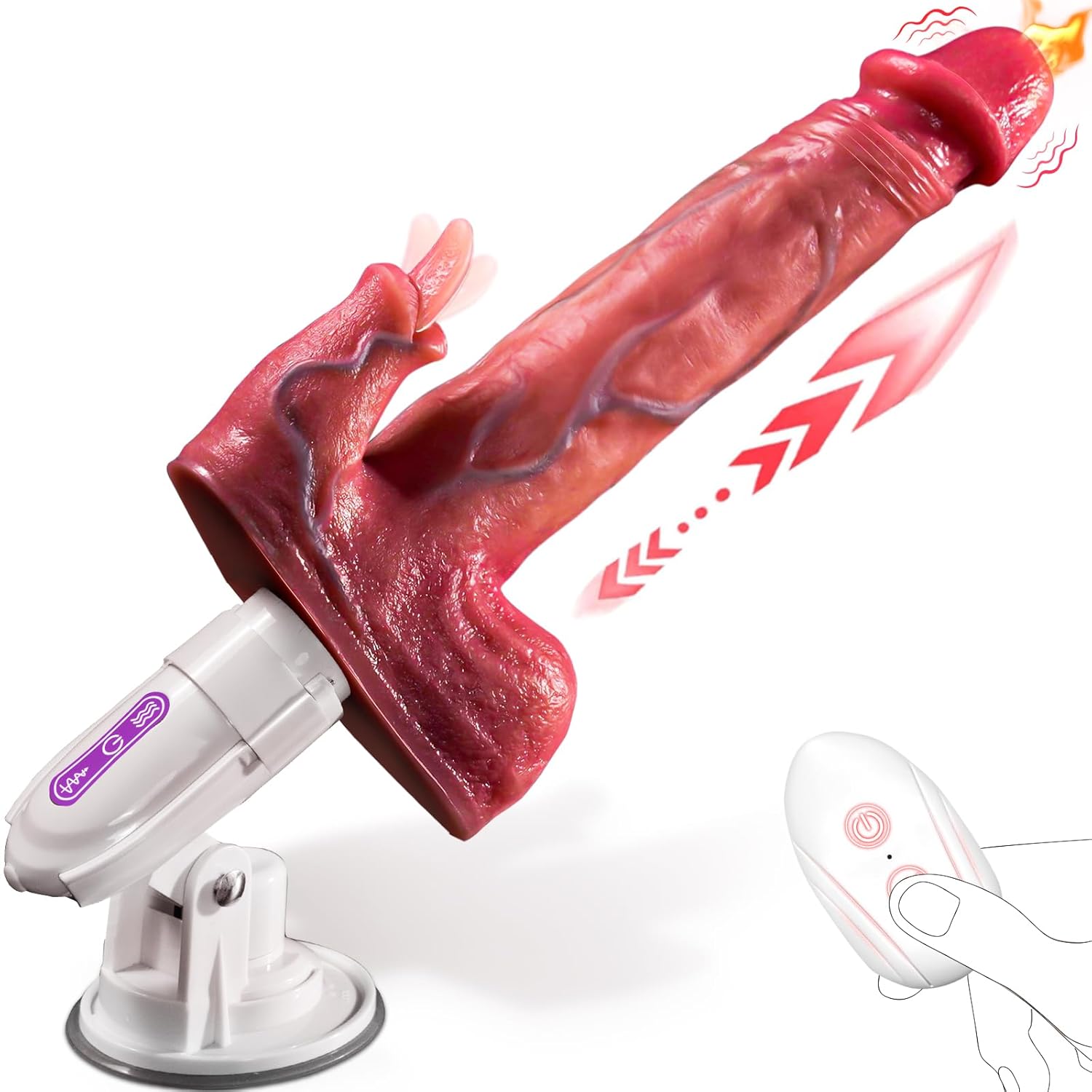 Sex Machine Thrusting Dildo With 8 Vibrating & Thrusting Modes