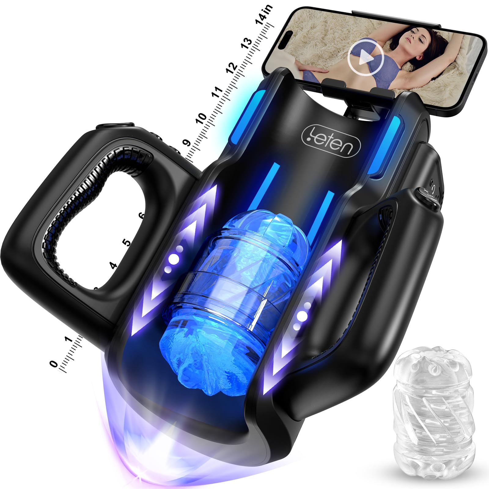 Automatic Electric Male Masturbator with 12 Thrusts/s, Phone Holder