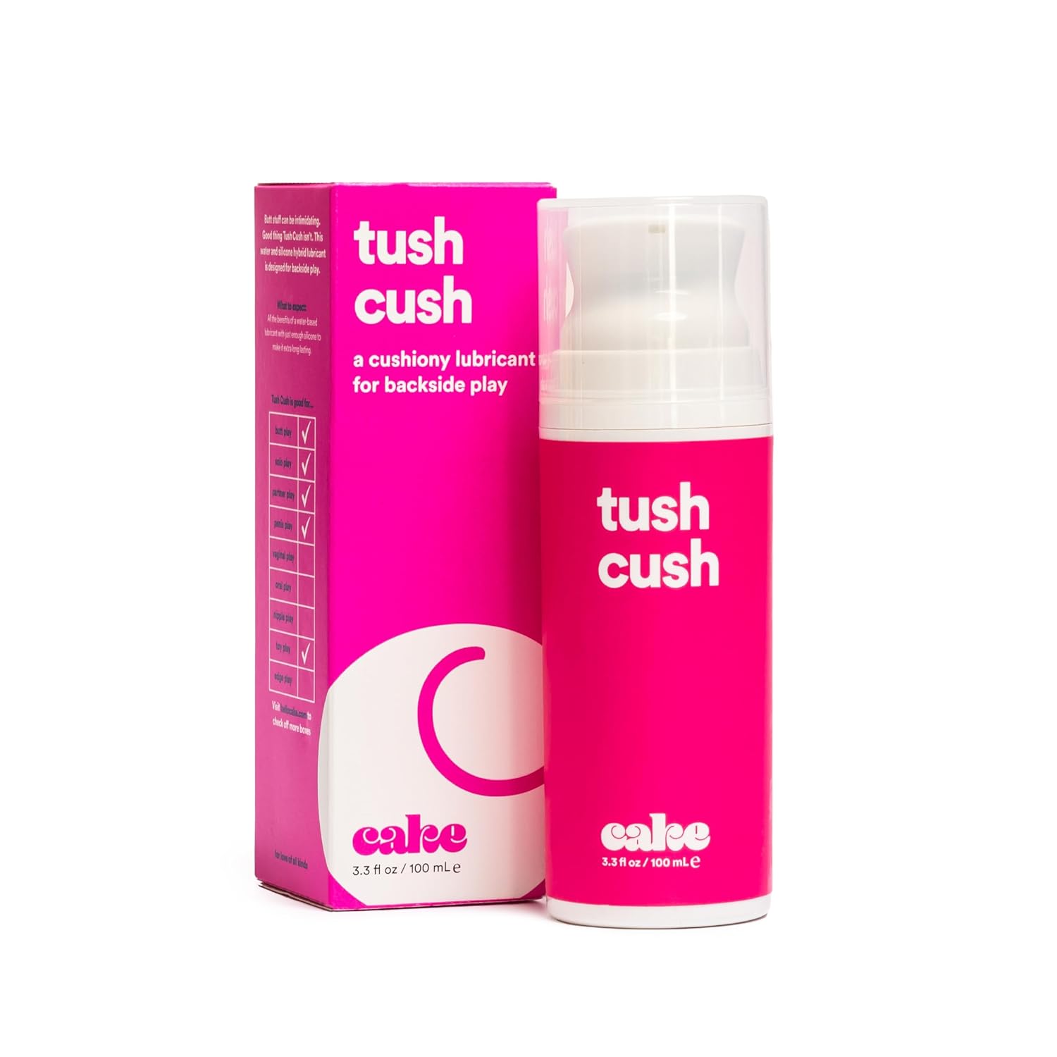 Hello Tush Cush, Silicone & Water-Based Backside Lubricant, 3.3 Fl Oz