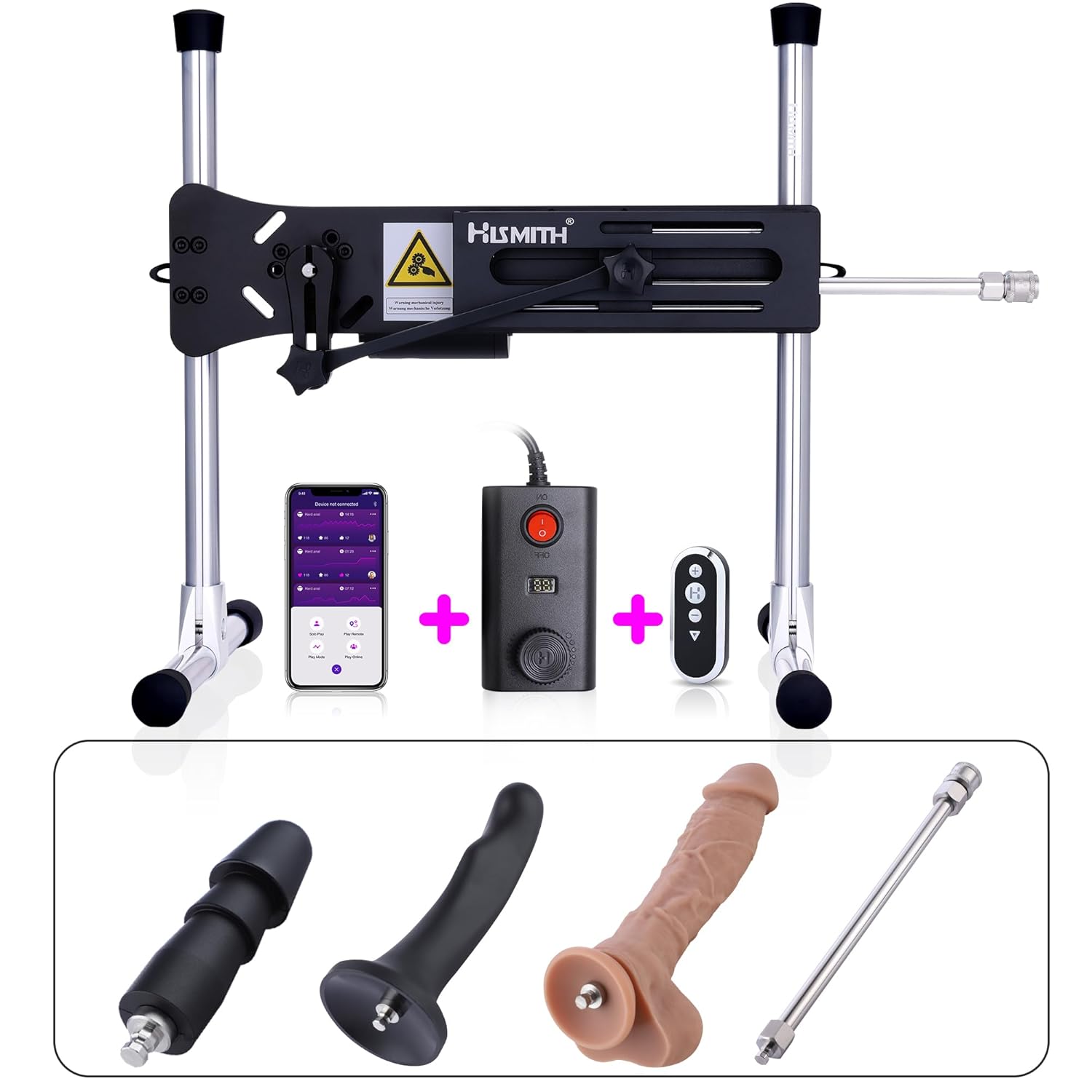 App-Controlled Thrusting Sex Machine for Women, Realistic Silicone Dildo, KlicLok Adapter