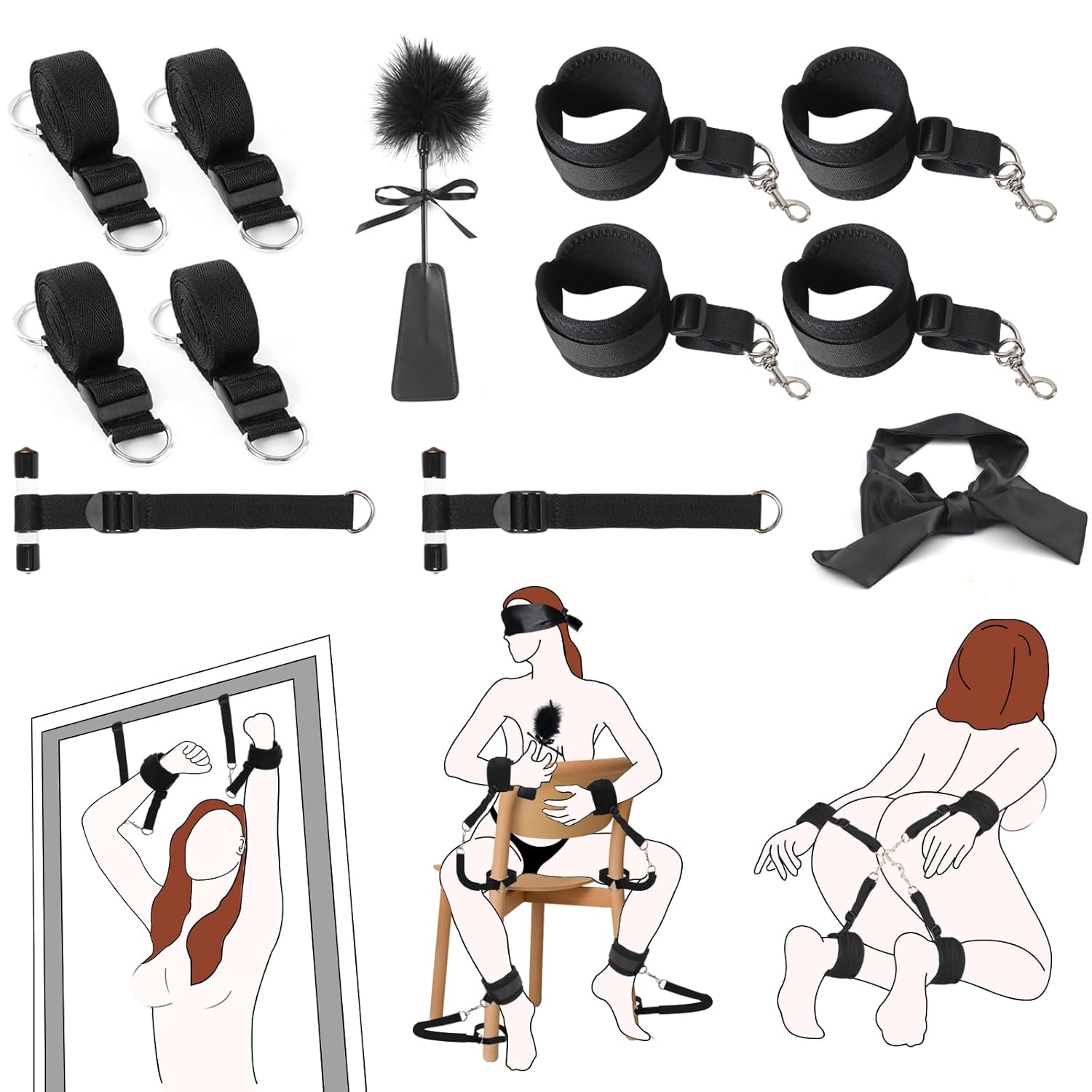 Sex Bondage Bdsm Kit, Versatile Bed Restraints Set Couple Sex Toys