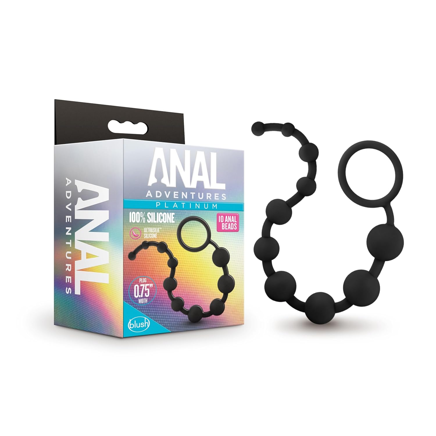 Anal Adventures Platinum Ultrasilk Silicone 10 Beads Graduated
