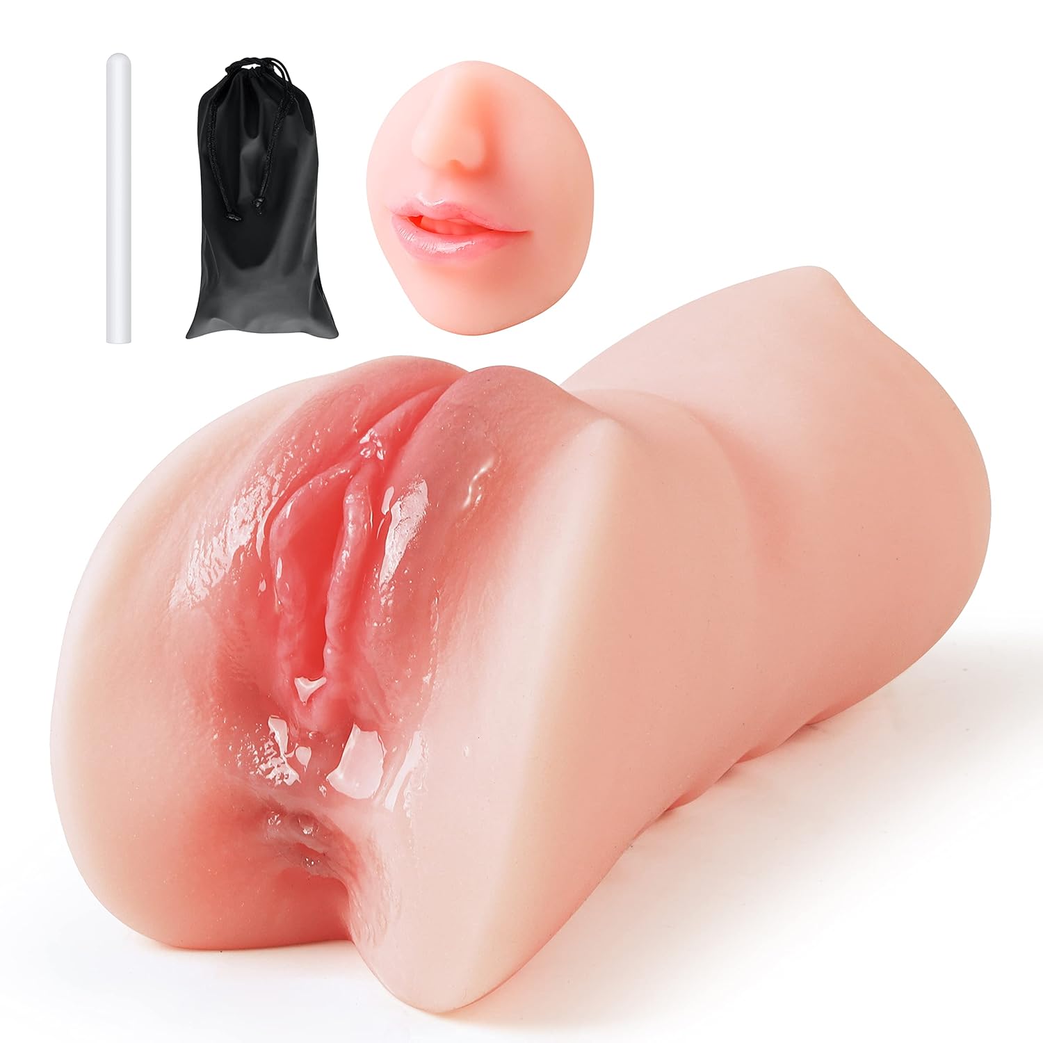 3 In 1 Male Masturbator Realistic Pocket Pussy With Drying Stick&Water