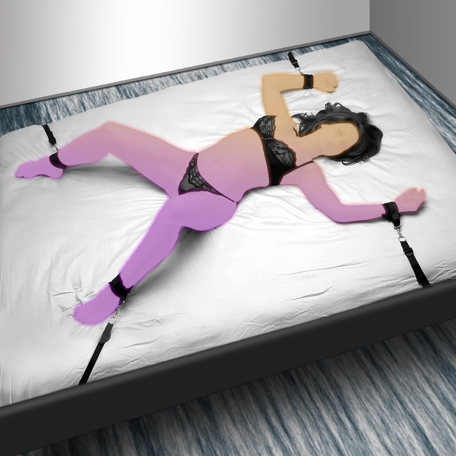 Sex Bondage Restraints Bdsm Toys Kit 15Pcs,Bed Restraints Tools Bdsm