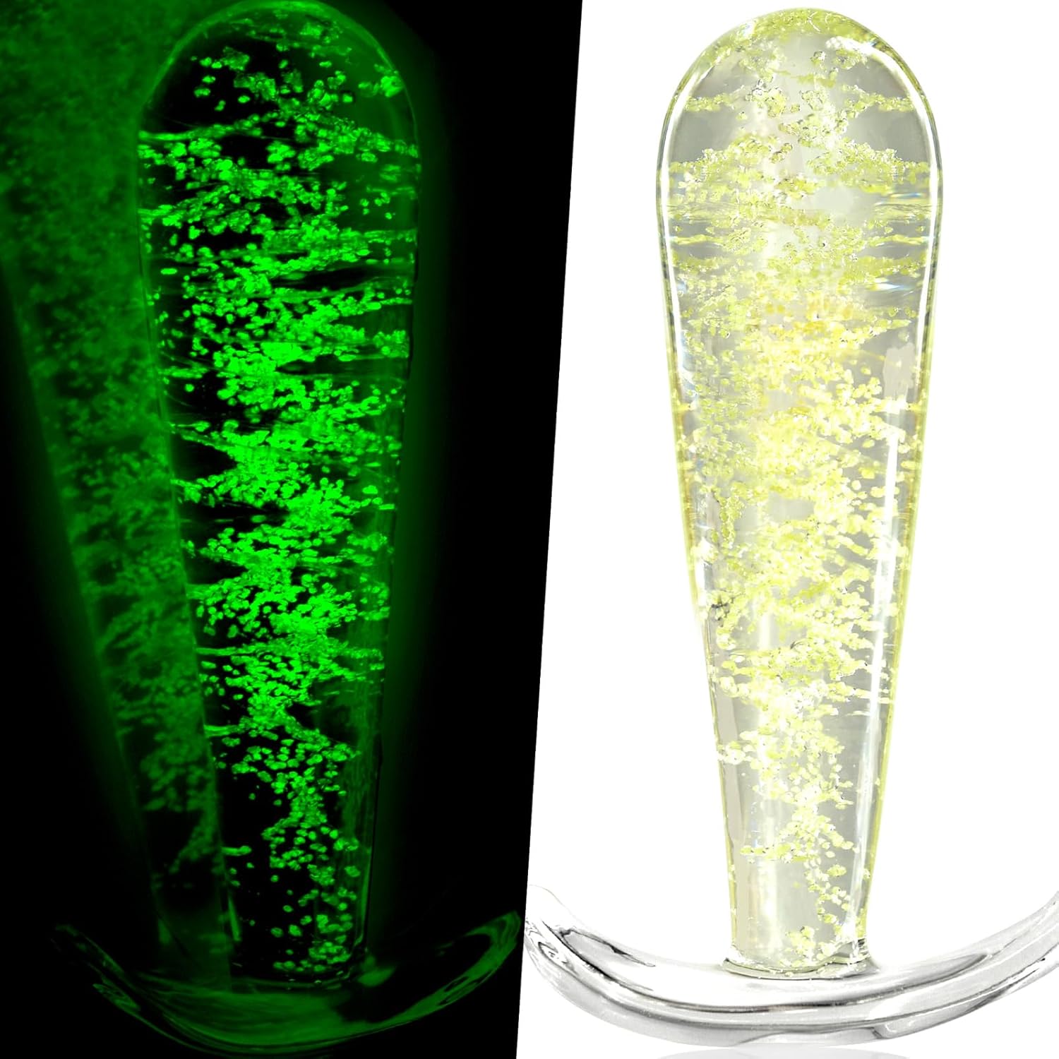 Luminous Anal Plug Glass Butt Plug With Curved Based Tapered Prostate