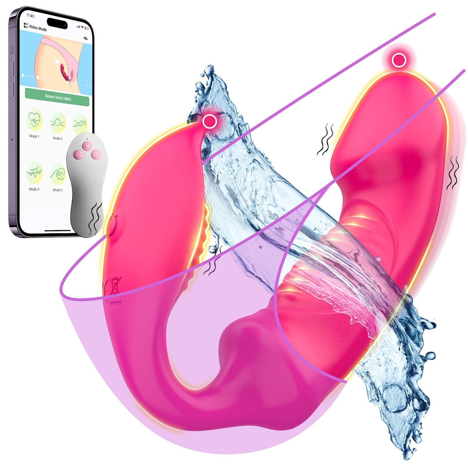 Wearable G Spot Dildo Vibrator with App Control for Dual Stimulation