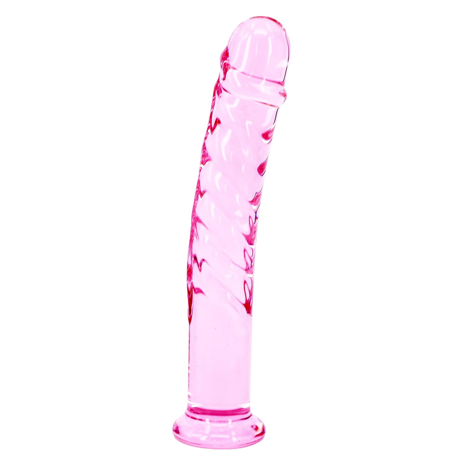 Glass Dildo Anal Butt Plug, Pink Style Sensuality Crystal Personal