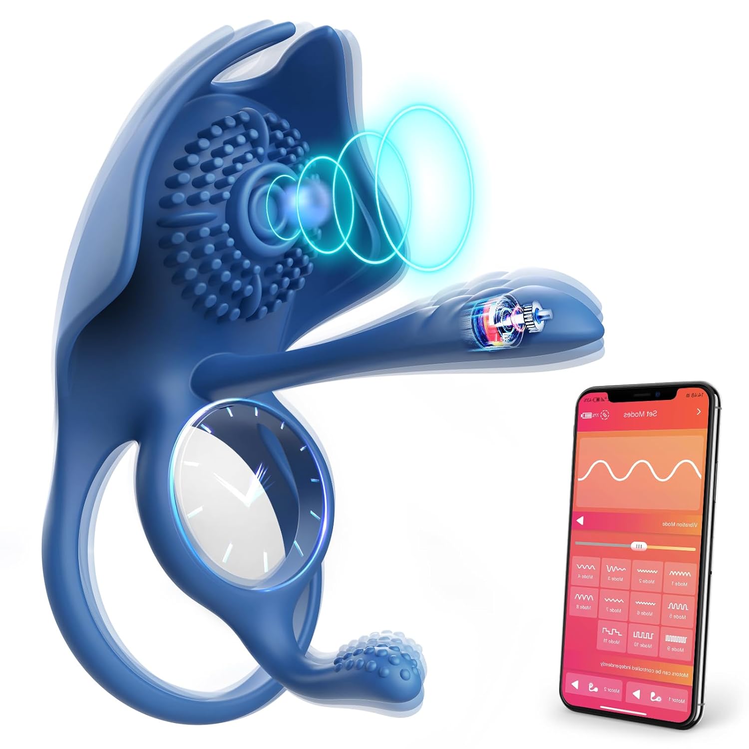 Vibrating Cock Ring Sex Toys - 4 In 1 Vibrating Penis Ring