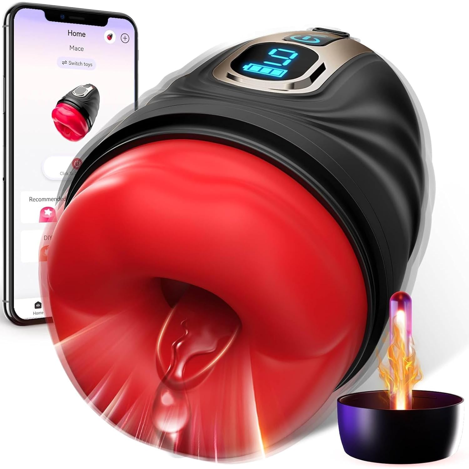 Male Masturbator Vibrator Penis Pump Trainer APP Control Heating & LCD