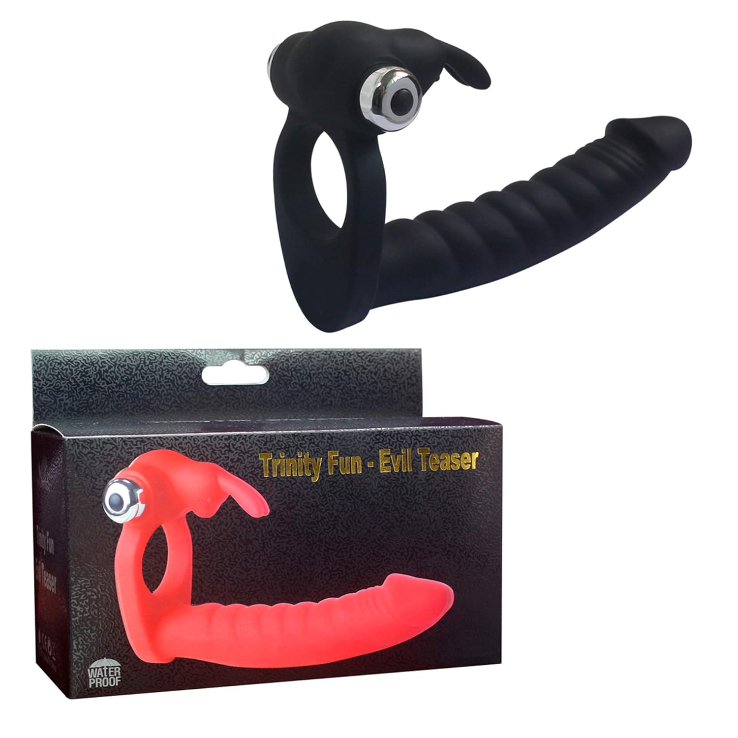 Dual Penetration Vibrating Double Dildo With Cock Ring Penetrator Men