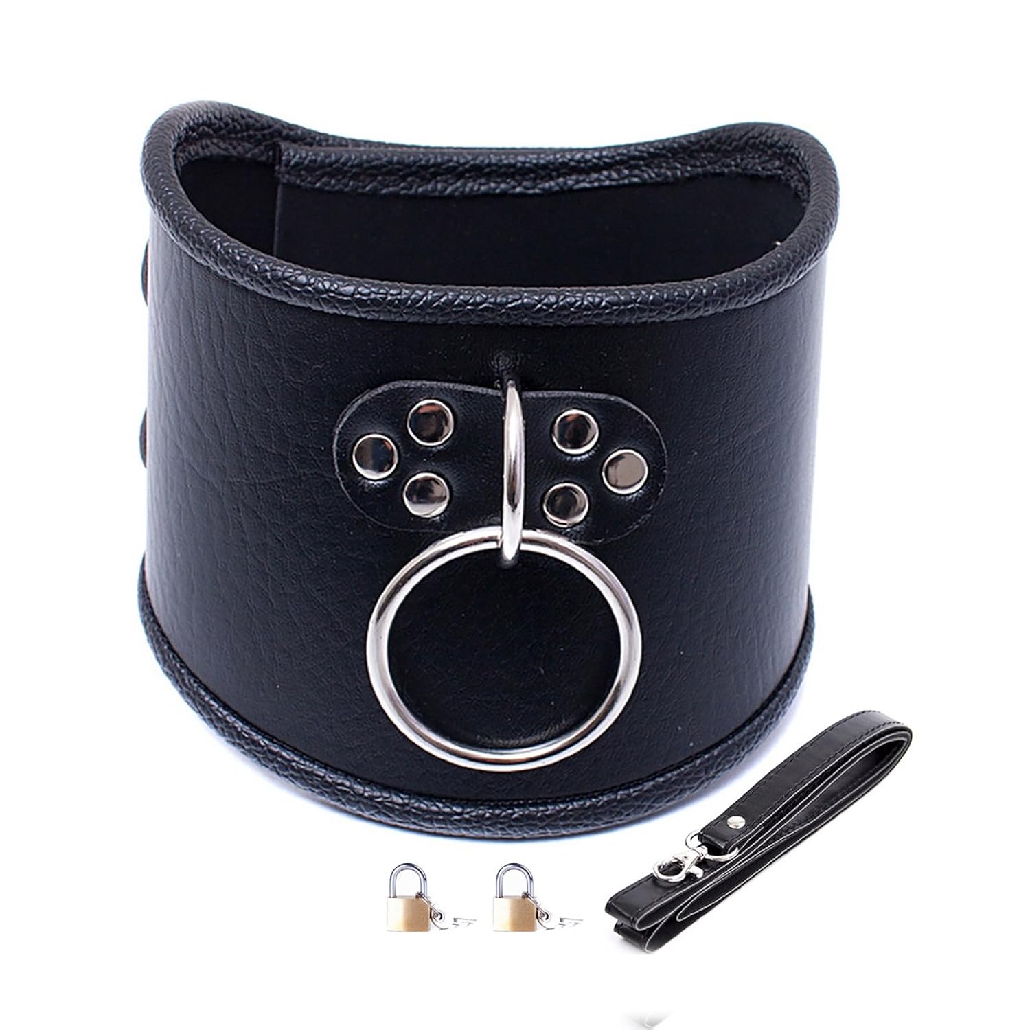 Adult Sexy Role-Playing Restraints O Ring Choker Dog Collar Leather