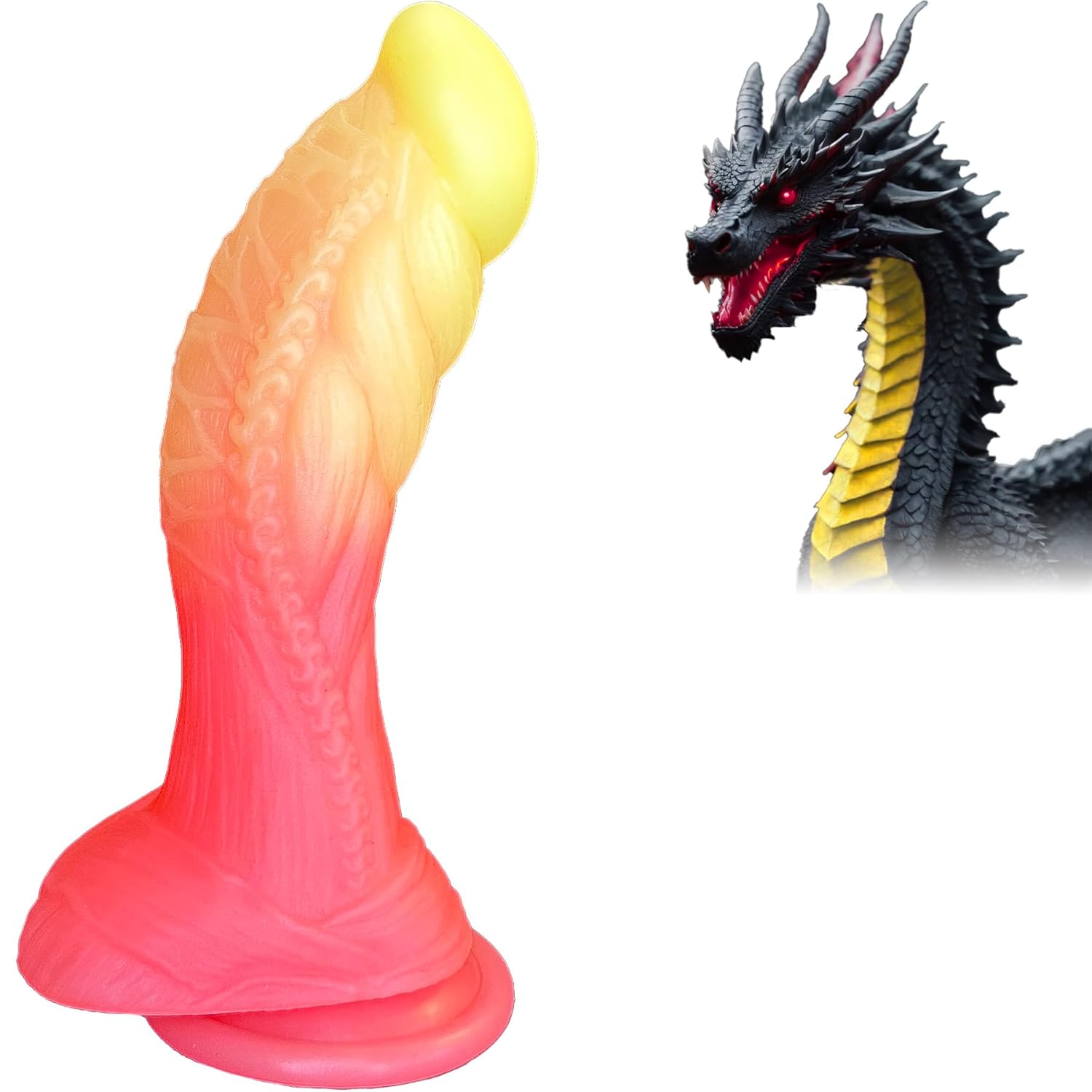 7.5" Fantasy Dildo Monster Dildo With Balls U & G-Spot Dragon Dildo