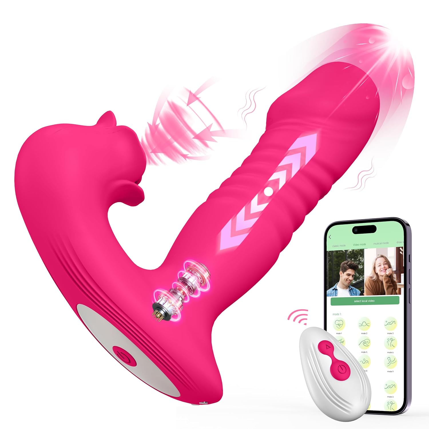 Rose Sex Toys For Women Sucking Vibrator Thrusting Dildo