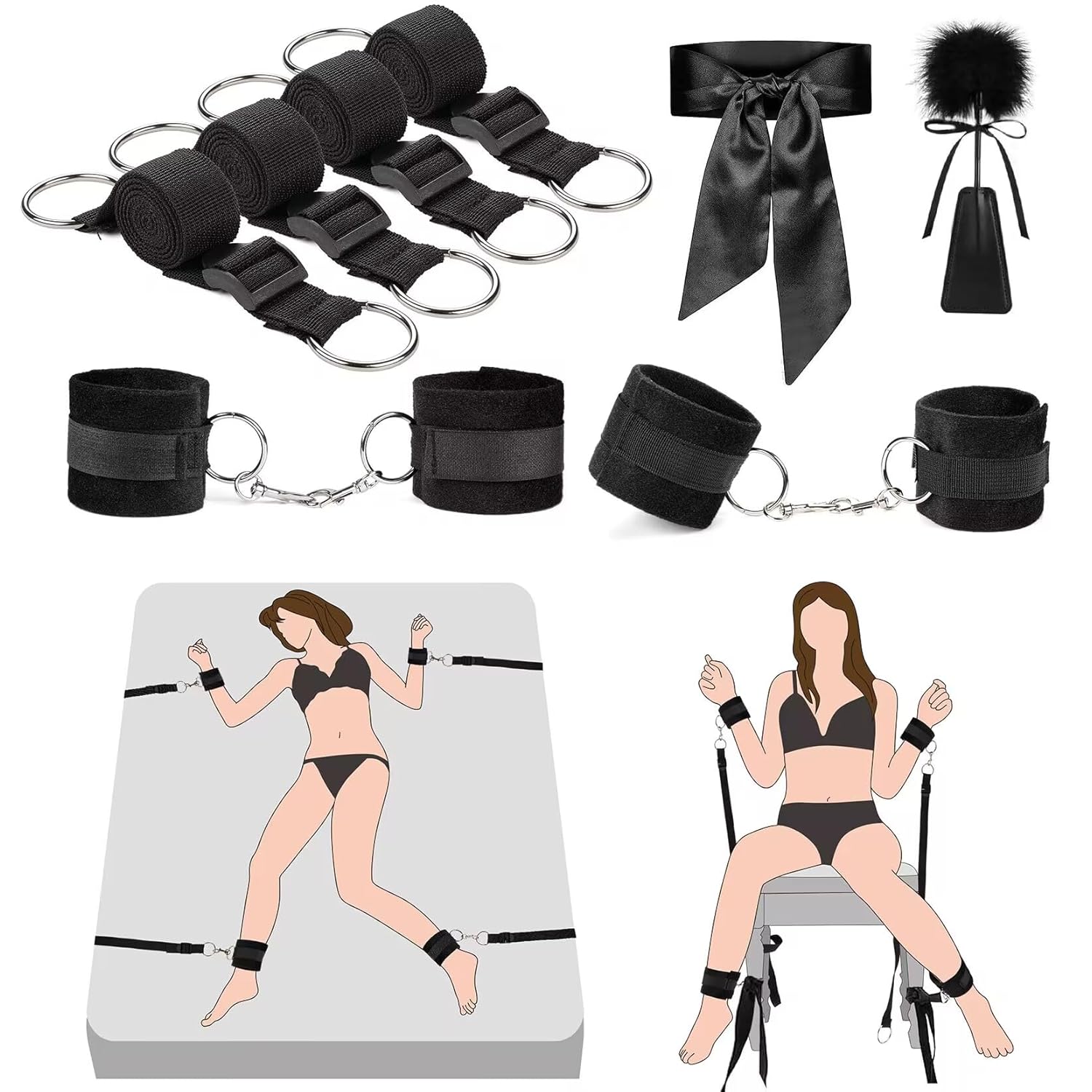 Bondage Restraints Bdsm Kit Sex Toy, Versatile Bed Restraints Sex Toys