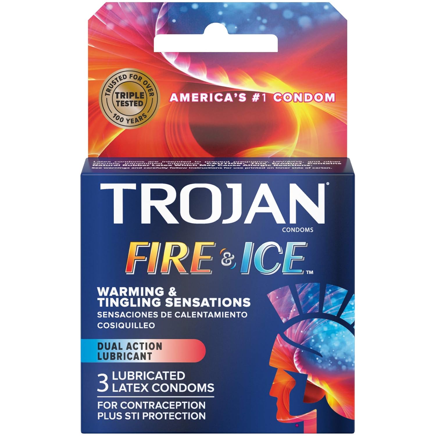 Fire & Ice Condoms, 3 Pack