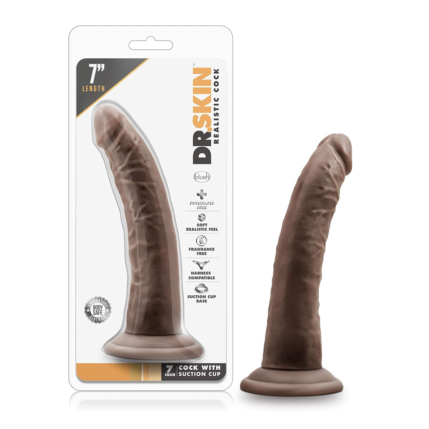 Dr. Skin 7 Inch Realistic Dildo - Soft Lifelike Real Feel - Slim 1.5In