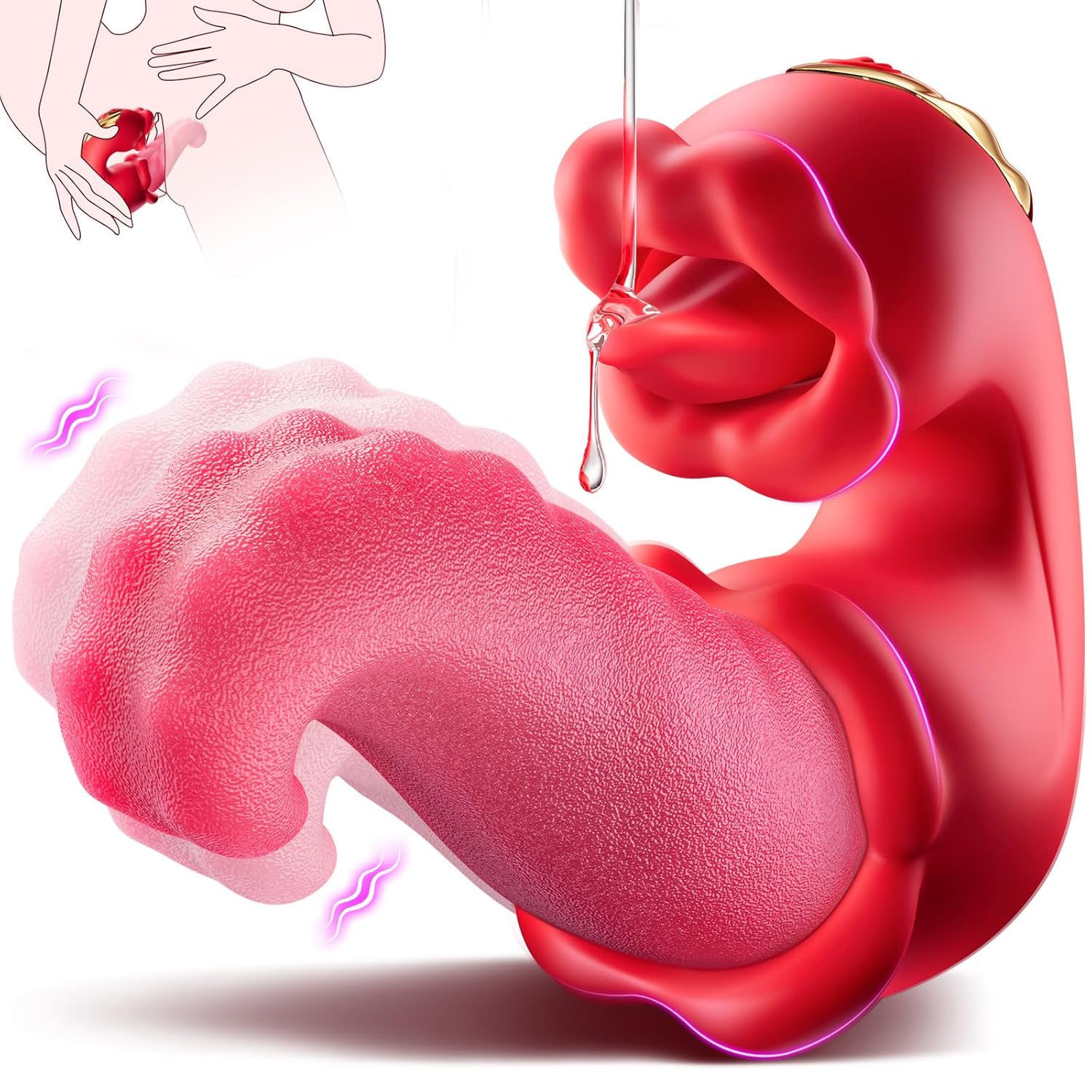 Vibrator Adult Sex Toys For Women - 4 In 1 Tongue Thrusting Vibrators