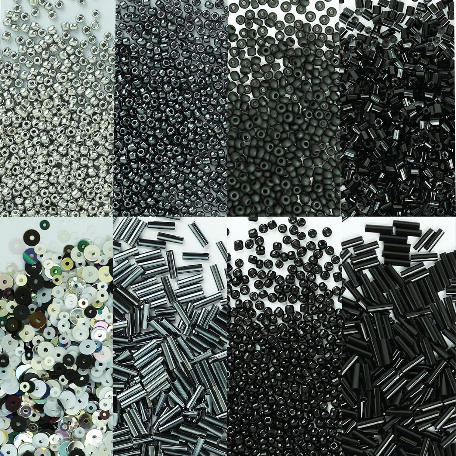Many Kinds Of Craft Beads Including Glass Bugle Seed Beads Sequins