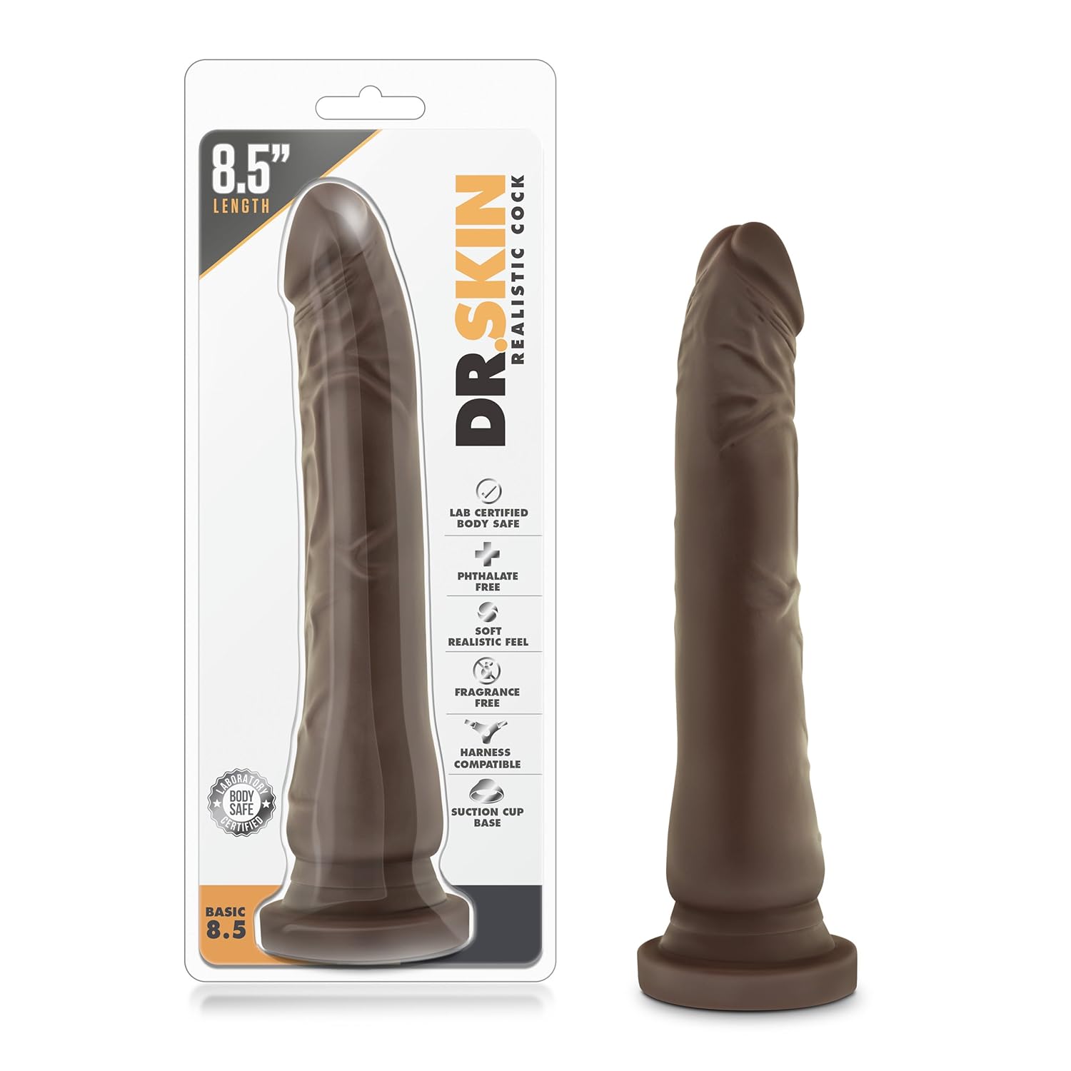 Dr Skin - 8.5 Inch Long Real Feel Soft Dildo - Slim 1.5 Inch