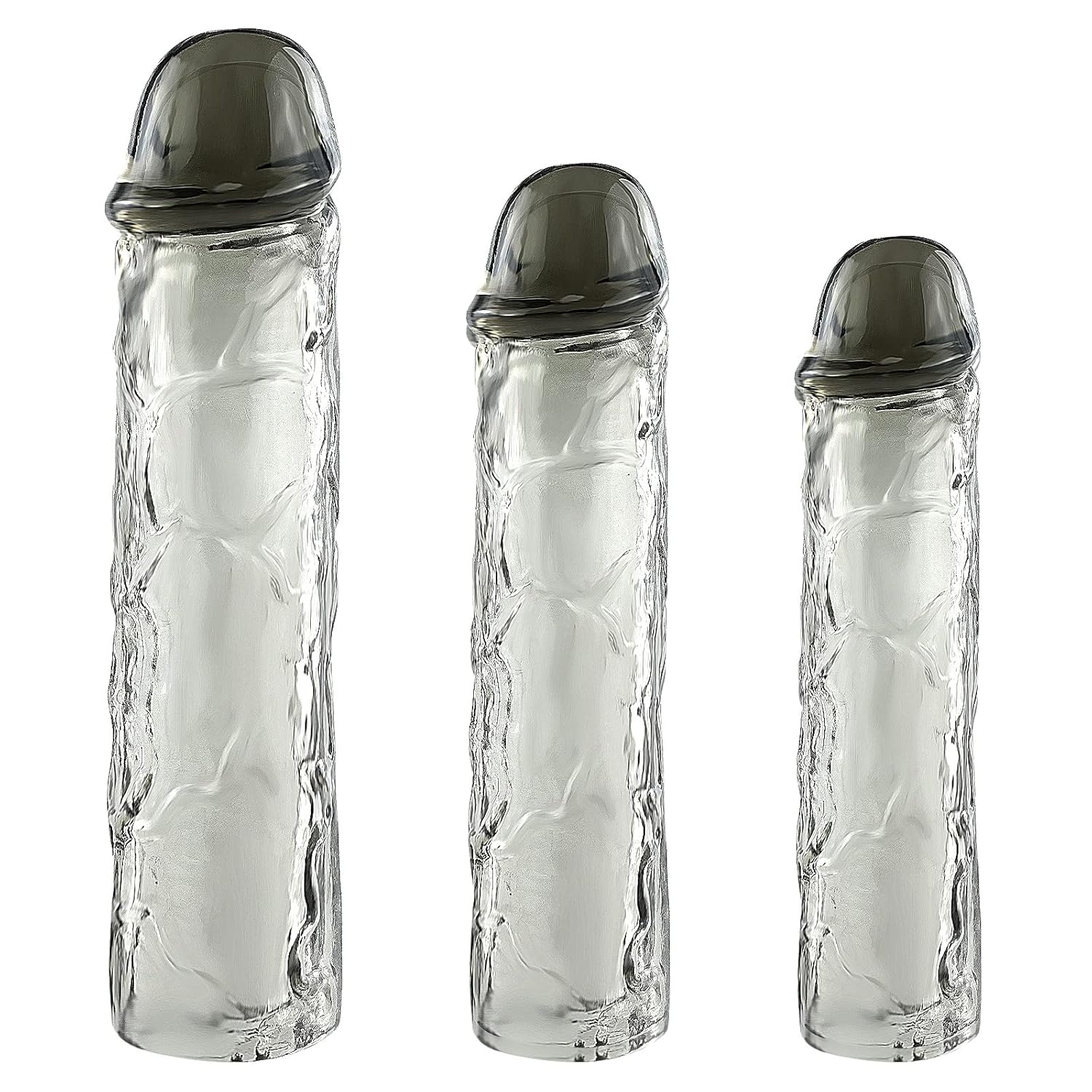 Super Stretchy Reusable Penis Sleeve Extender Set, Soft Realistic Cock