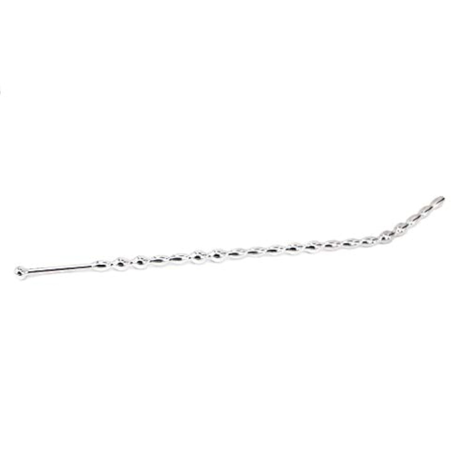 Elite Bent Stainless Steel Beads Urethral Sounds Plug, Two Size Bead
