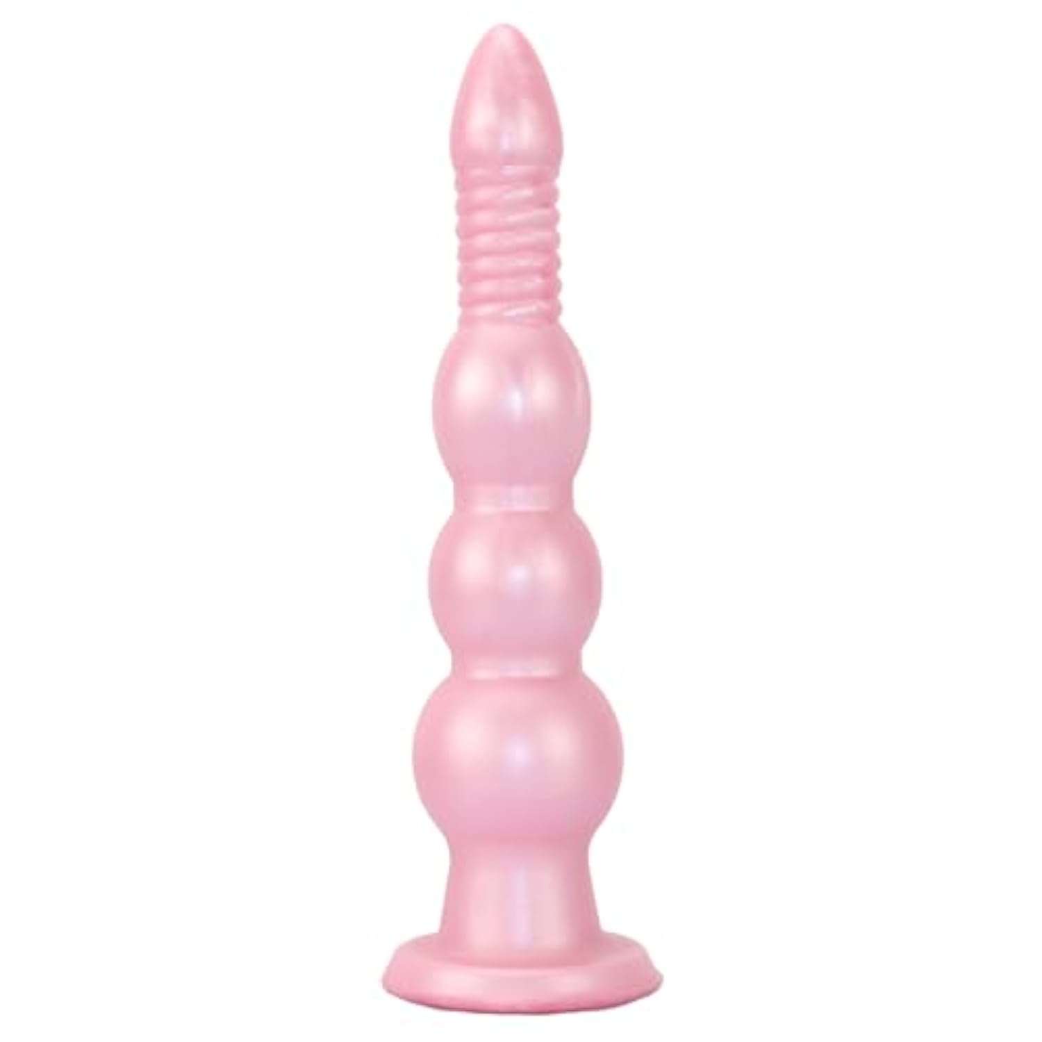10.74 Inch Long Anal Plug With Three Gradual Large Beads - Liquid Silicone Long Anal Stimulator Anal Dilator - Tapered Head Dildo Butt Plug With Strong Suction Cup For Men Women (Pink)