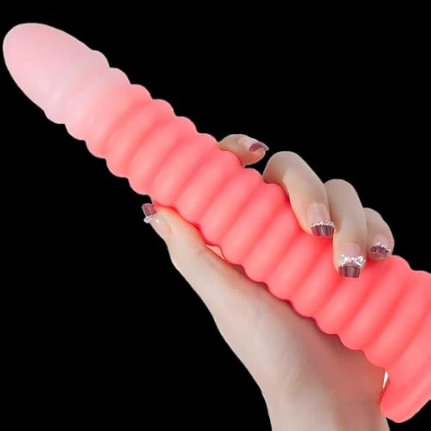 7.3 Inch Pink Fantasy Realistic Dildo,Premium Liquid Silicone Colorful Glowing Penis Toy For Vaginal And Anal Sex,Colorful Flexible G Spot Clitoral Vagina Anal Toy For Women Men Couples.
