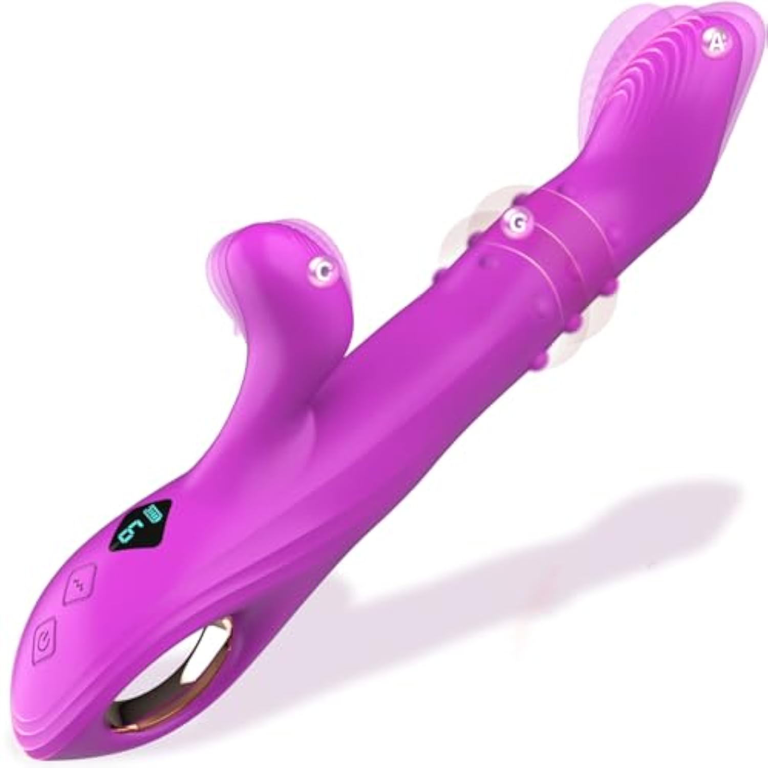 G Spot Vibrator Sex Toys, Dildo Thrusting Vibrator Rabbit With 7 Thrusting & Rotating Beads 8 Vibration Modes, Finger-Like Clitoral Stimulator Rechargeable Adult Sex Toys For Women Lcd Display