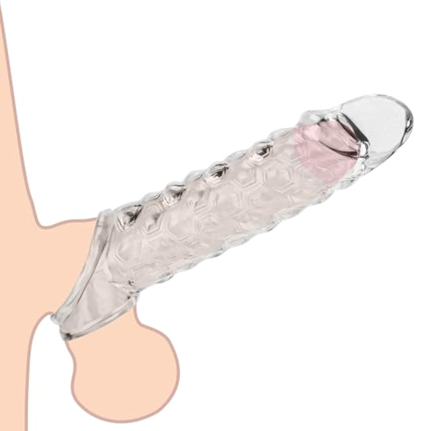 Penis Sleeve With Cock Ring Sex Toys, 8.2'' Soft Cock Sleeve, Reusable Penis Cuff Thickened Testicle Ring Male Adult Toys, Penis Extender And Penis Enlarger For Men