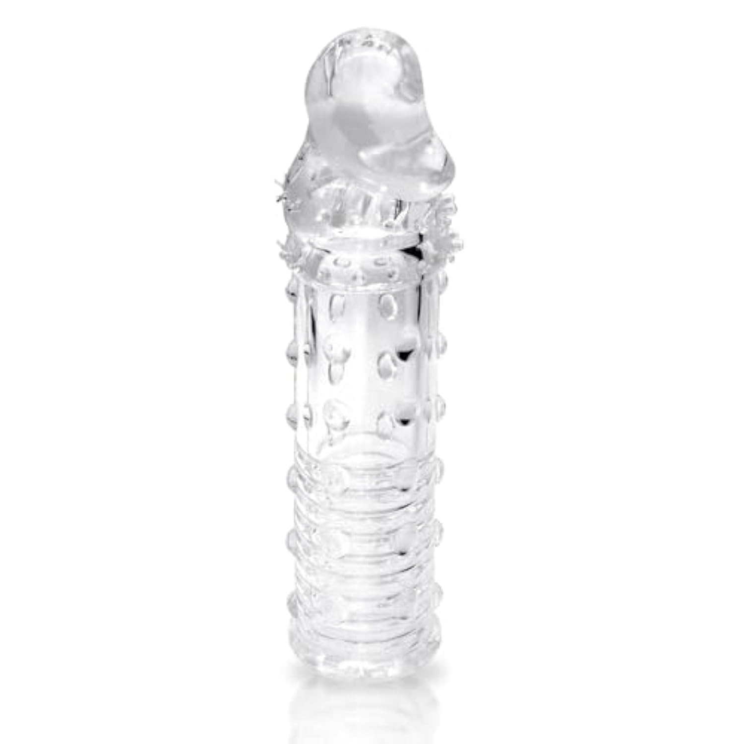 Adam'S Extension Jelly Textured Penis Sleeve For Men, Penis Extender For Increased Stimulation, Adult Toys For Sex, Satisfying Texture, Sex Toy For Pleasure, 6", Clear