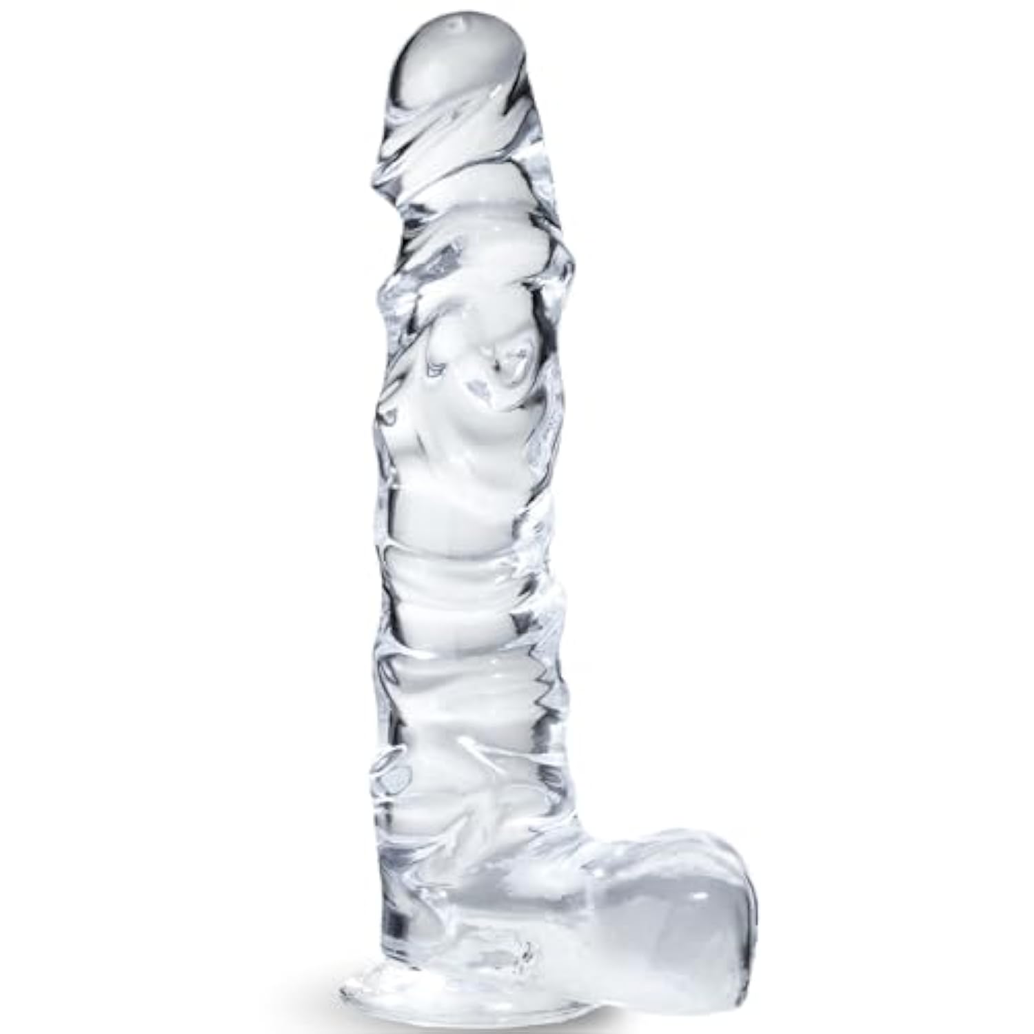 Clear Realistic Dildo - 8.9" Long Special Muscle Curves G-Spot Dildo, Flexible Safe Material Suction Cup Thin Dildo For Hands-Free Vagina Anal Play, Lifelike Ribbed Dildo Adult Sex Toys For Women Men