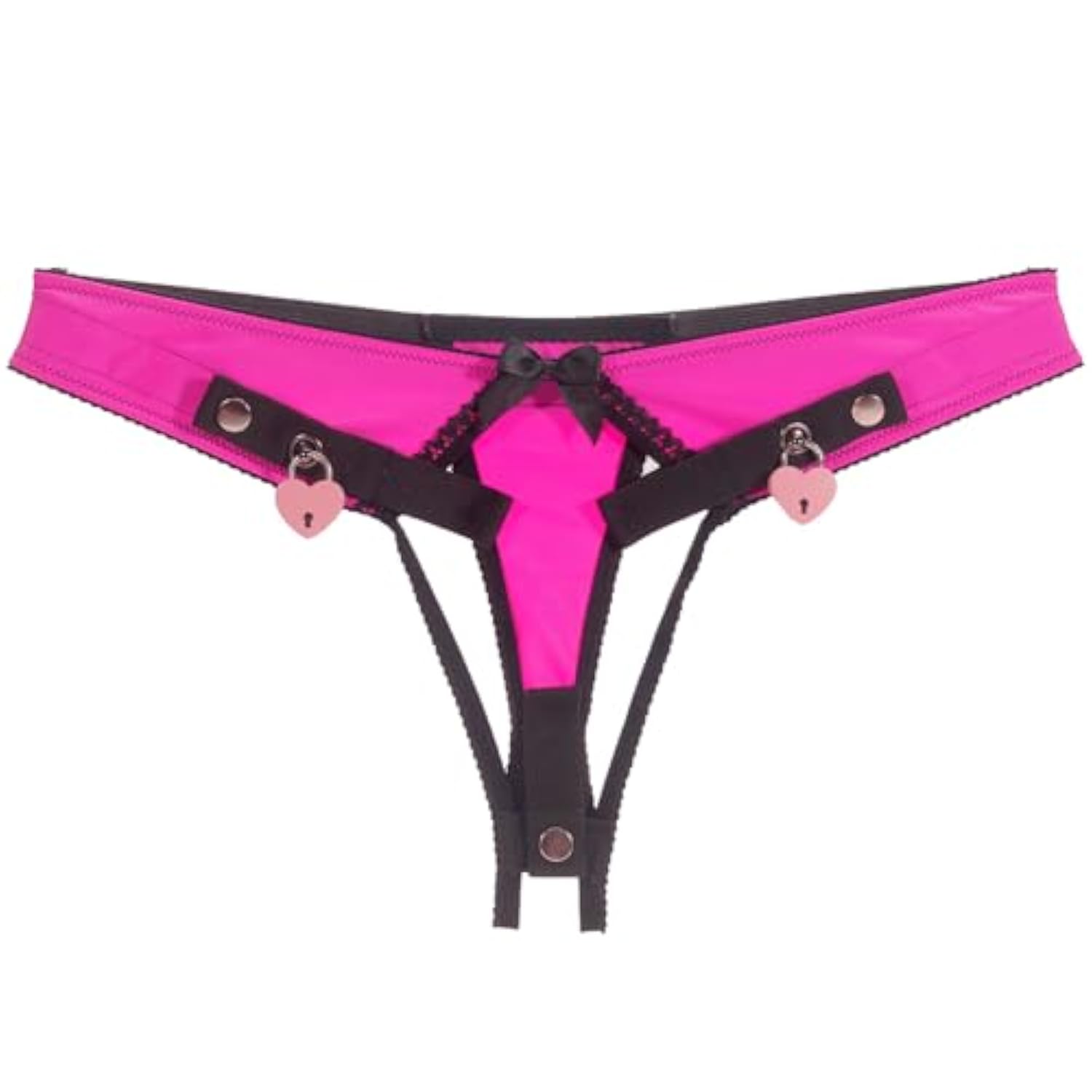 Female Invisible Chastity Belt Underwear Invisible Thong Pant With Anti-Off For Sissy Male Chastity Cage Devices Elastic Band Penis Cage Accessories (Pink With Lock, L)