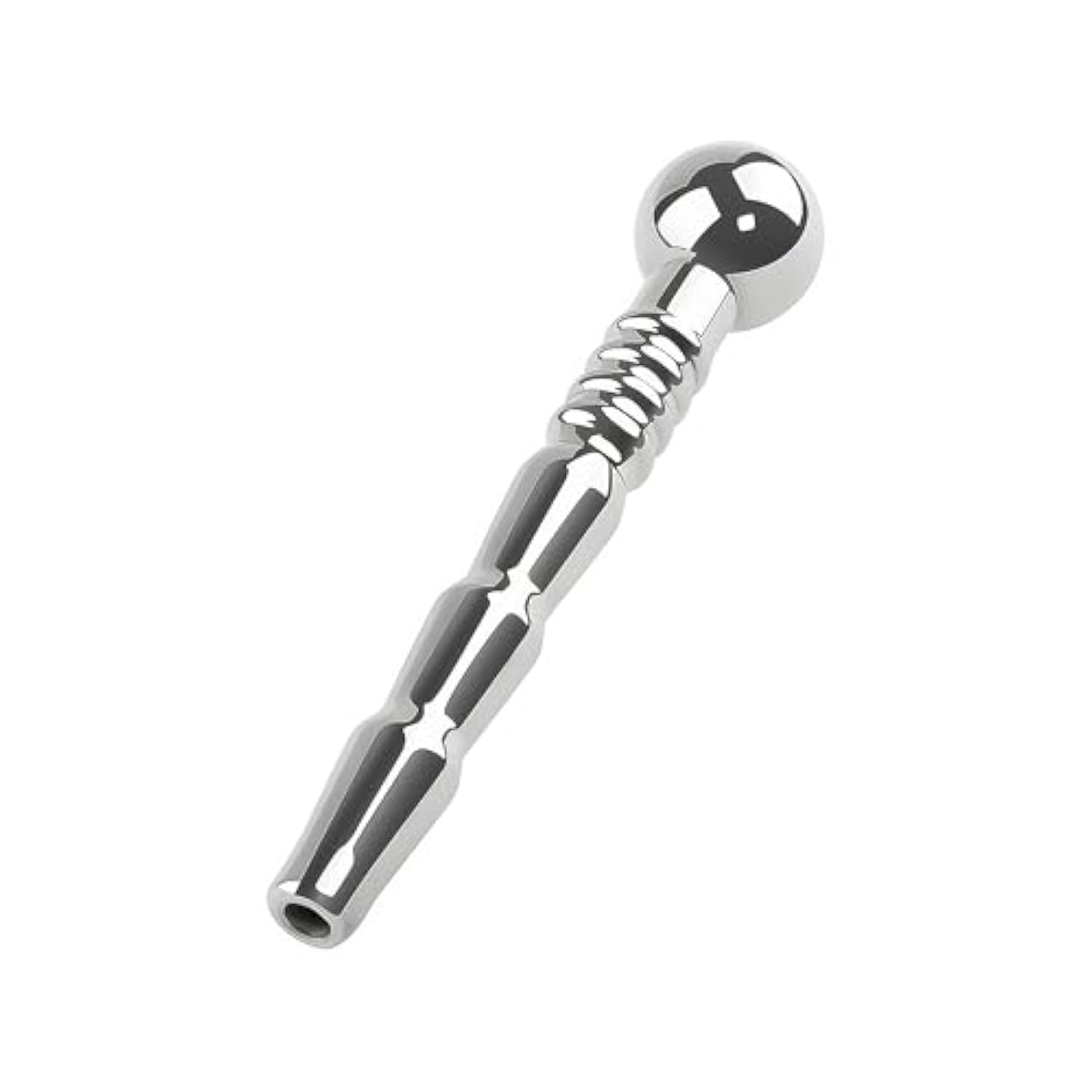 Ribbed Urethral Sound Beads Hollow Urethral Penis Plug Tube With Cum Thru Hole Stainless Steel Urinary Dilator Urethra Masturbation Rod