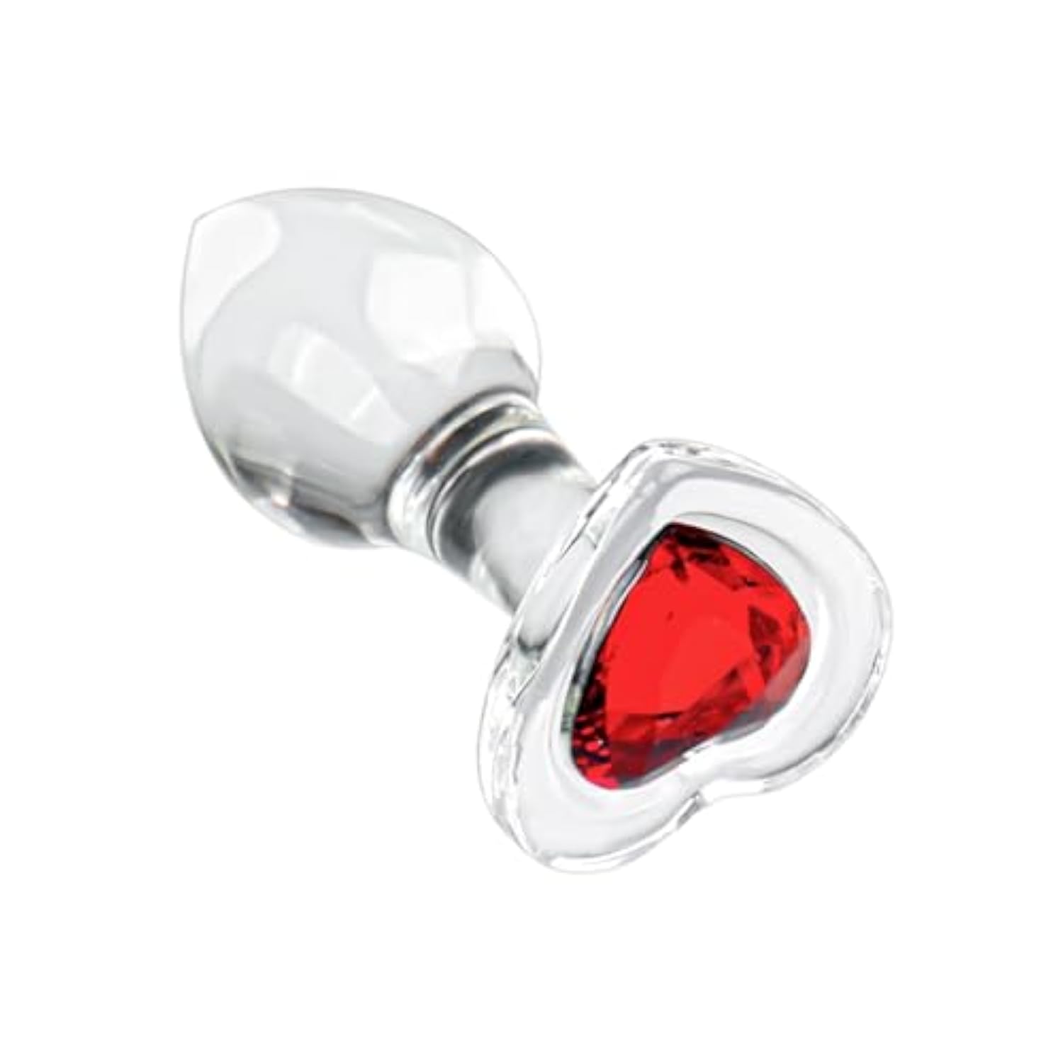 Glass Loving Heart Anal Butt Plug Crystal Anal Trainer Sex Toys With Diamond Transparent Butt Plug Anal Sex Toy For Women Men Beginners Anal Expander Training Anal Toy Anal Plug (L)