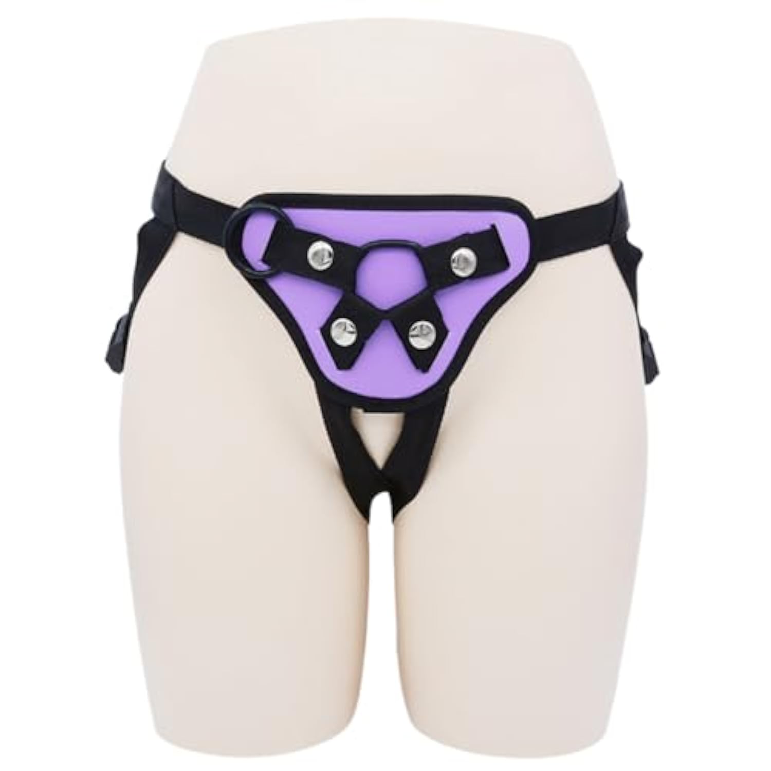 Female Dildo Wearable Pants Les Sex Harness Sex Toys With O-Rings For Couples, Strap-On Dildo Pants, Lesbian Straps Trousers For Butt Plug (Purple)