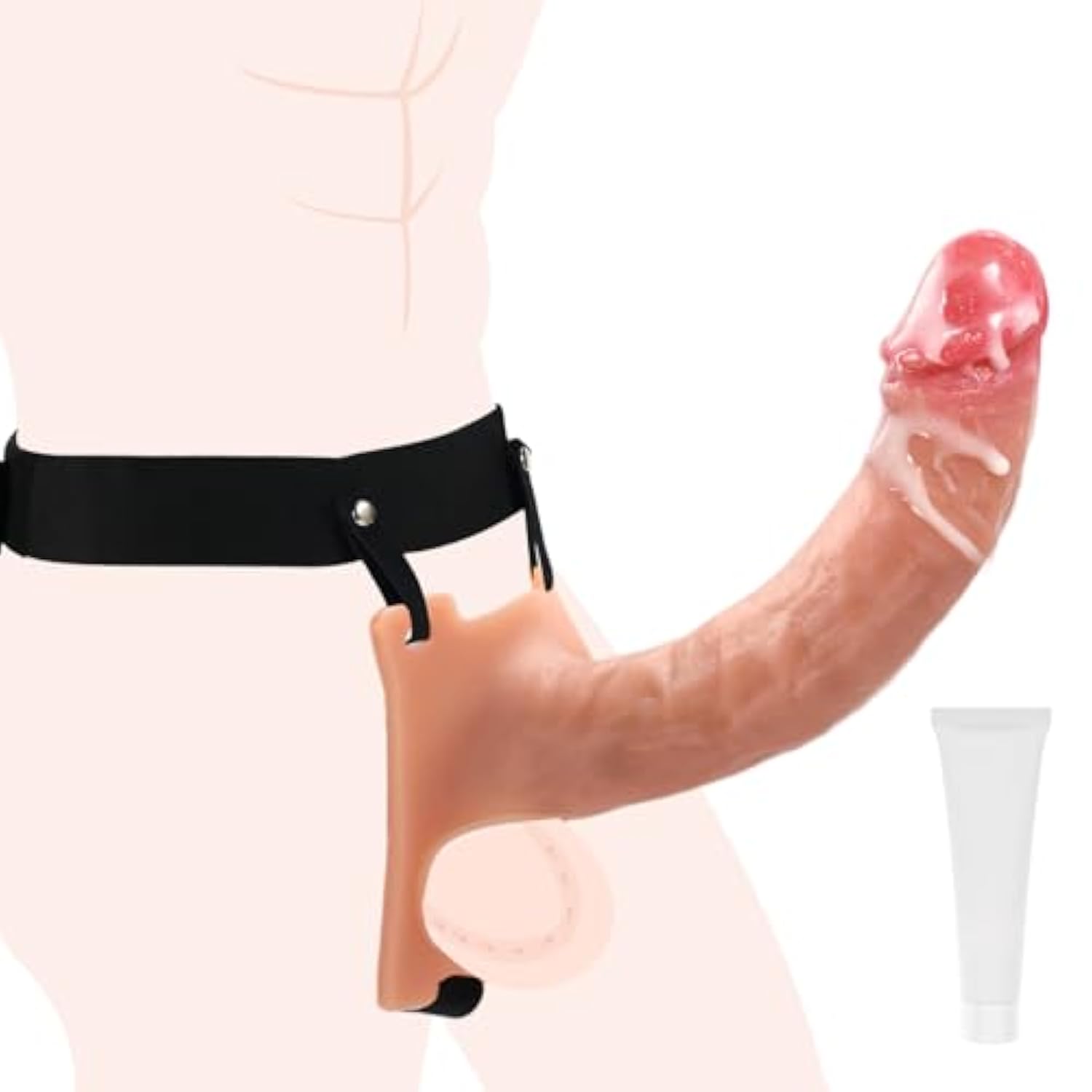 Penis Sleeve Wearable Pennis Extender Real Texture Cock Sleeve, Penisring Design Prolongs Sex Life, Adjustable Waist, Wear Firmly, With Lubricant, Suitable For Couples