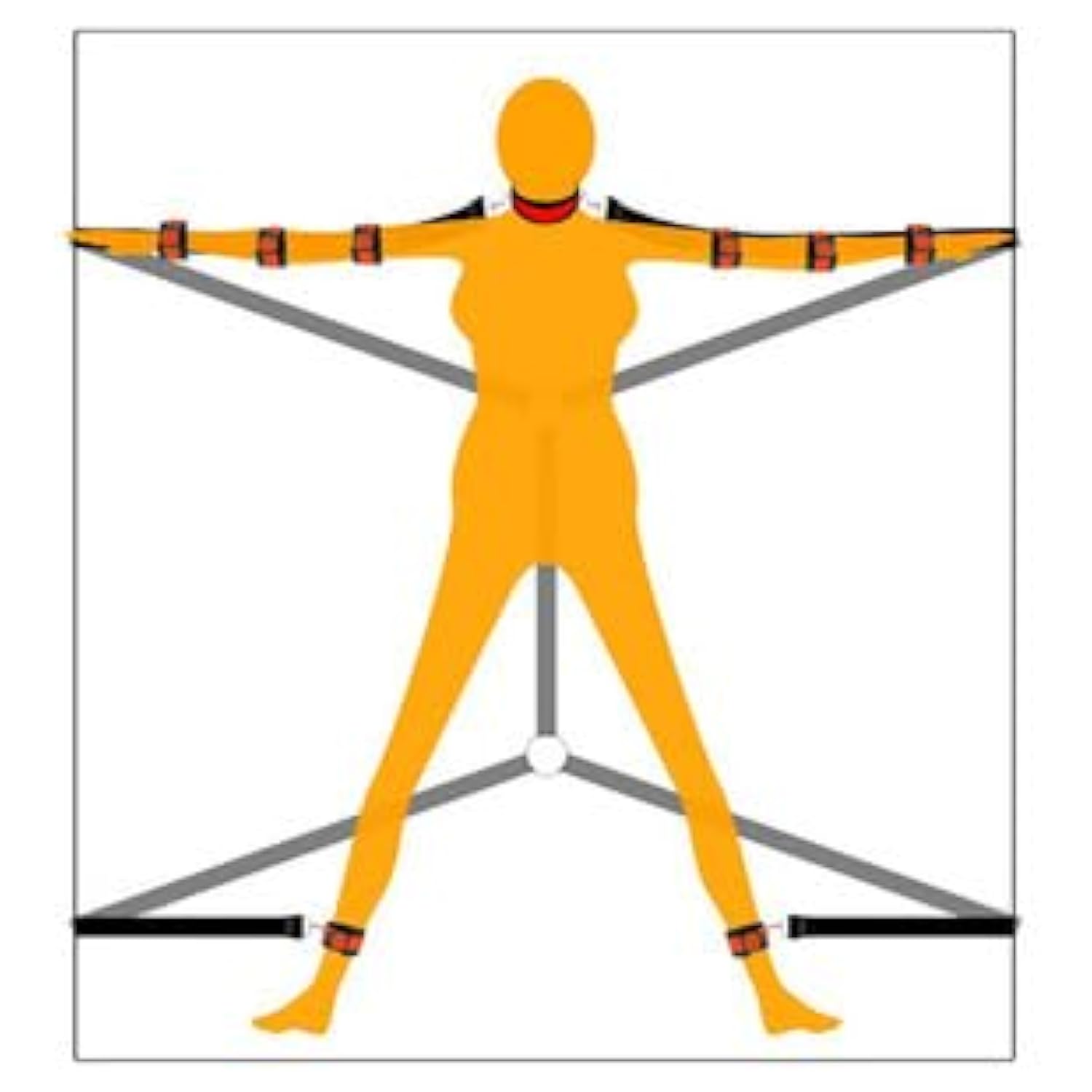 Adjustable Bed Restraint Set With Collar, Handcuffs & Ankle Cuffs, Couples Bed Restraints