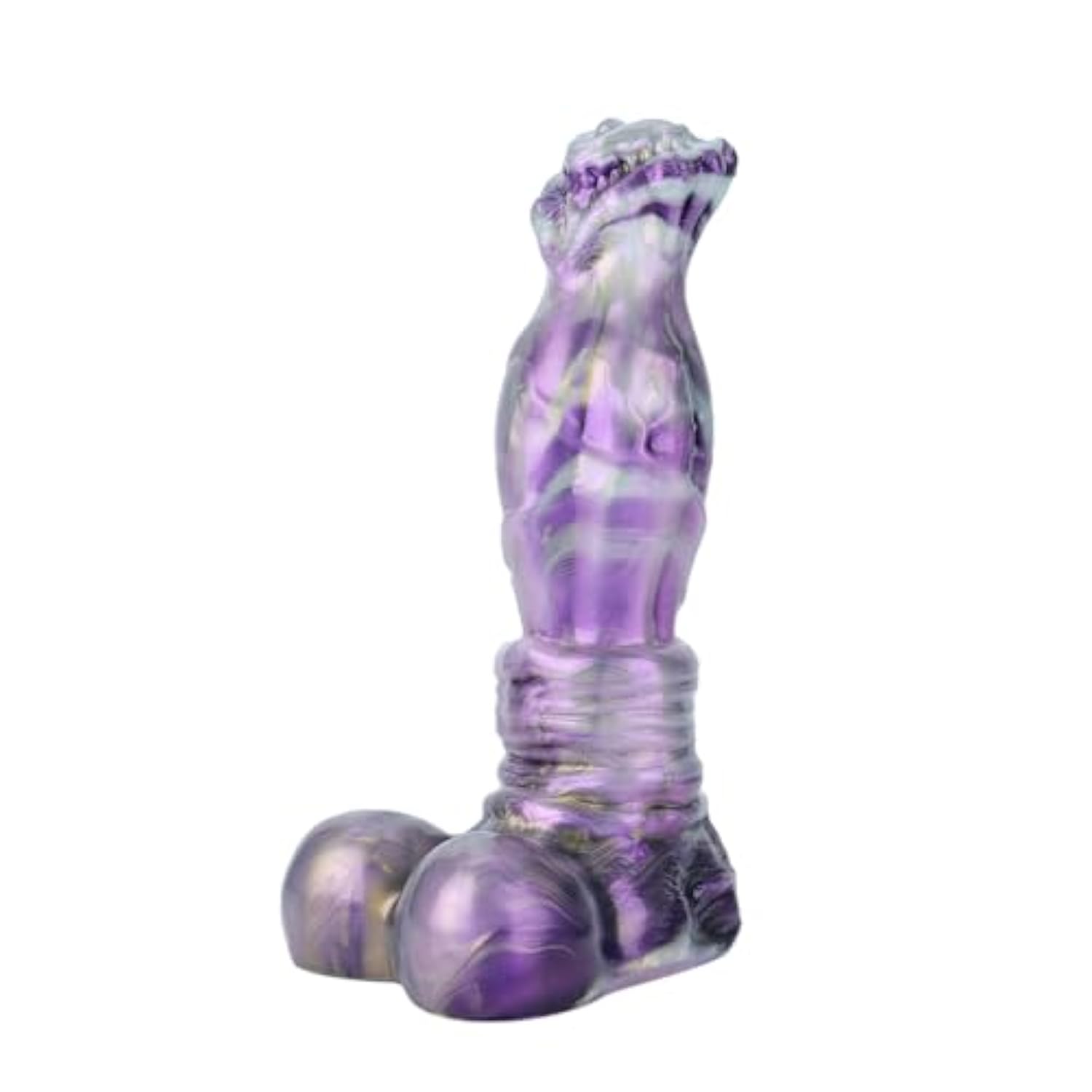 12.5In Silicone Made Huge Soft Colorful Monster Dildo Anal Toy Animal Style Ribbed Flexible Hands-Free (Normal) (L)