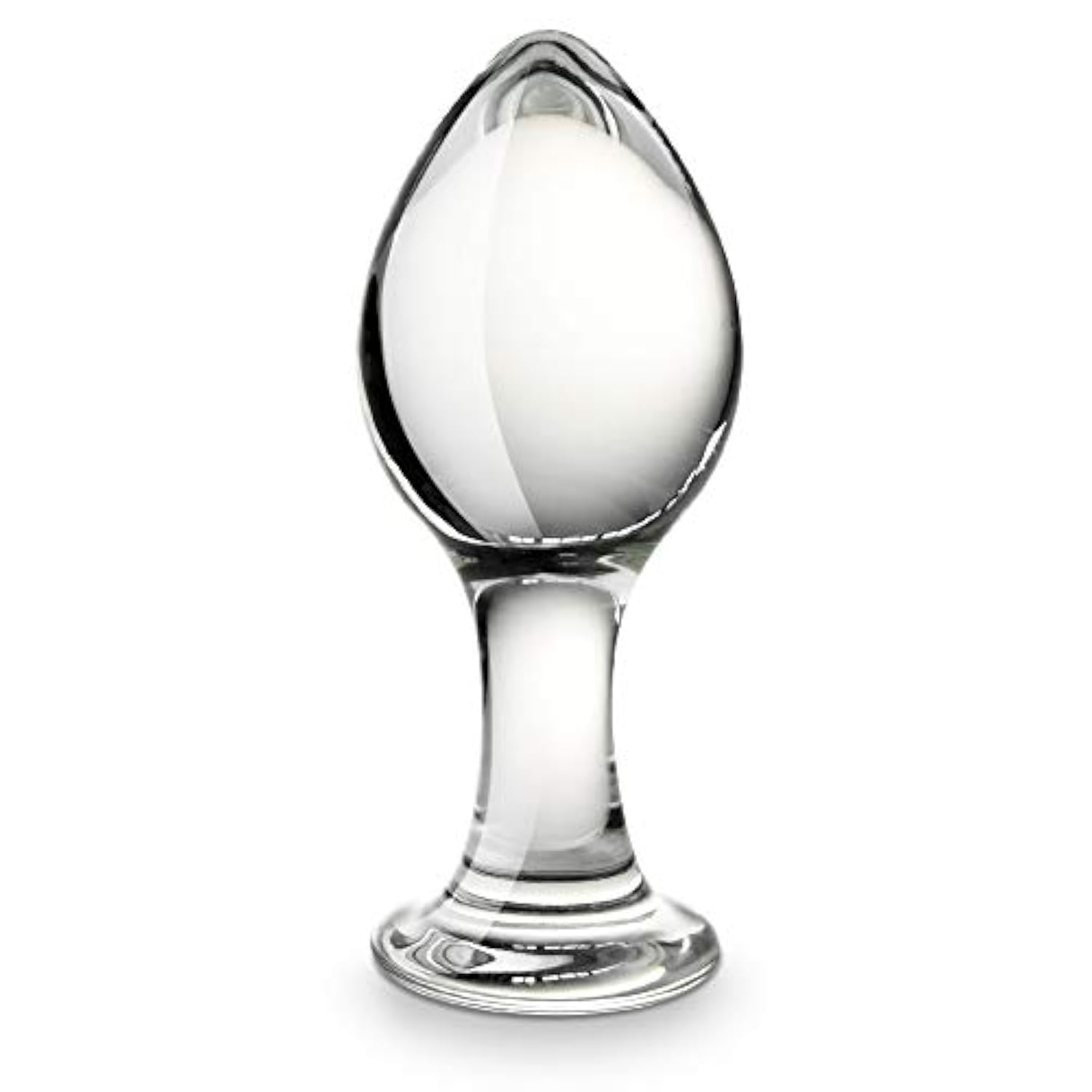 Glass Anal Butt Plug, Crystal Anal Trainer Sex Toys With Long Neck, 4.26 X 1.73 Inch Unisex Bum Plug For Men Women